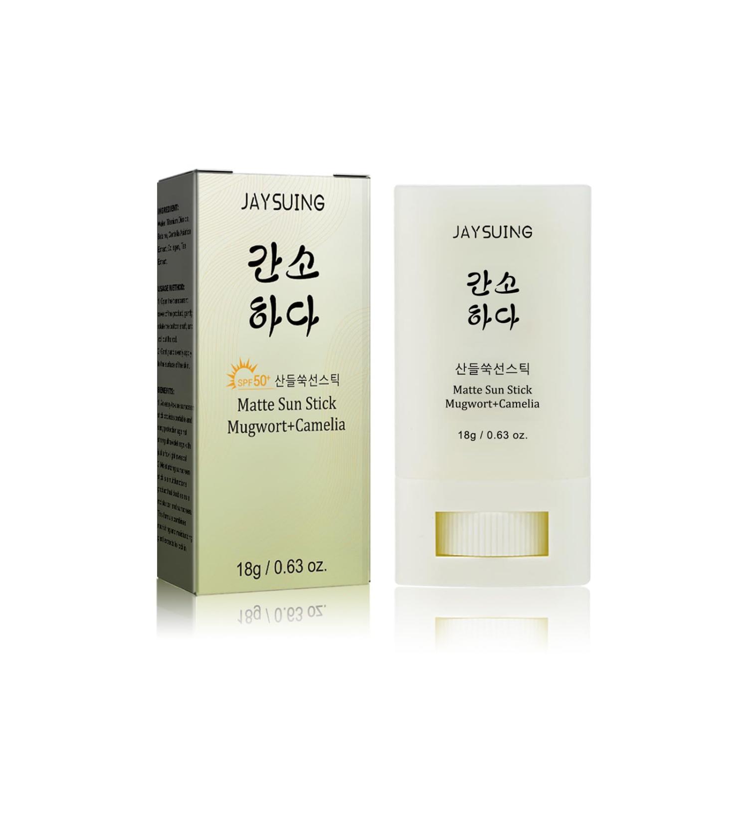 Matte Sun Stick Mugwort & Camelia Korean Sunscreen SPF 50+ PA+++ | Non-Greasy No White Cast | Face & Body Moisturizer (18g - Buy Online on GoSupps.com