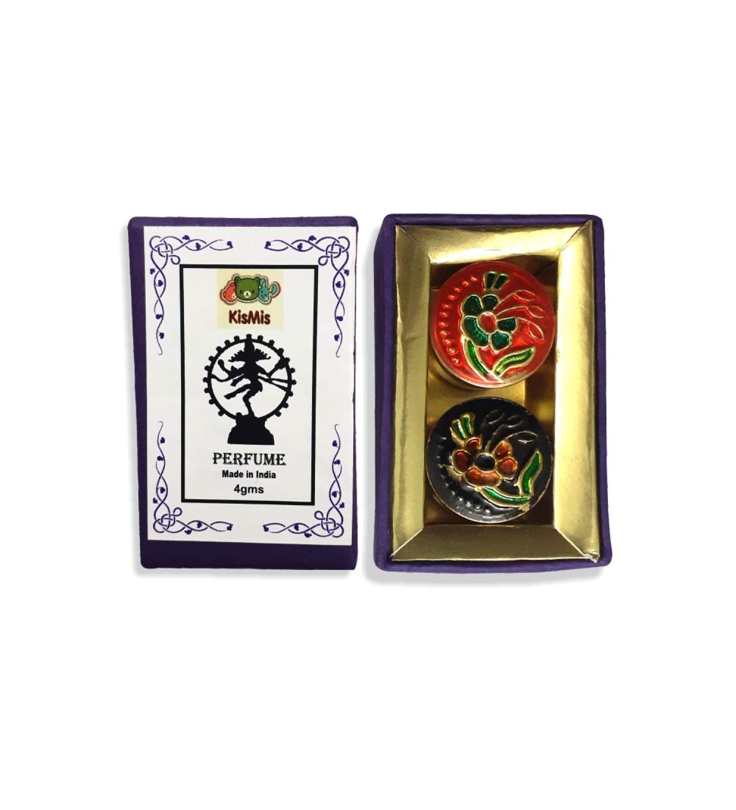 Natural Jasmine Fragrance Solid Perfume Mini Brass Jar 4gm (0.14 Ounce) Hand Made - Buy Online on GoSupps.com