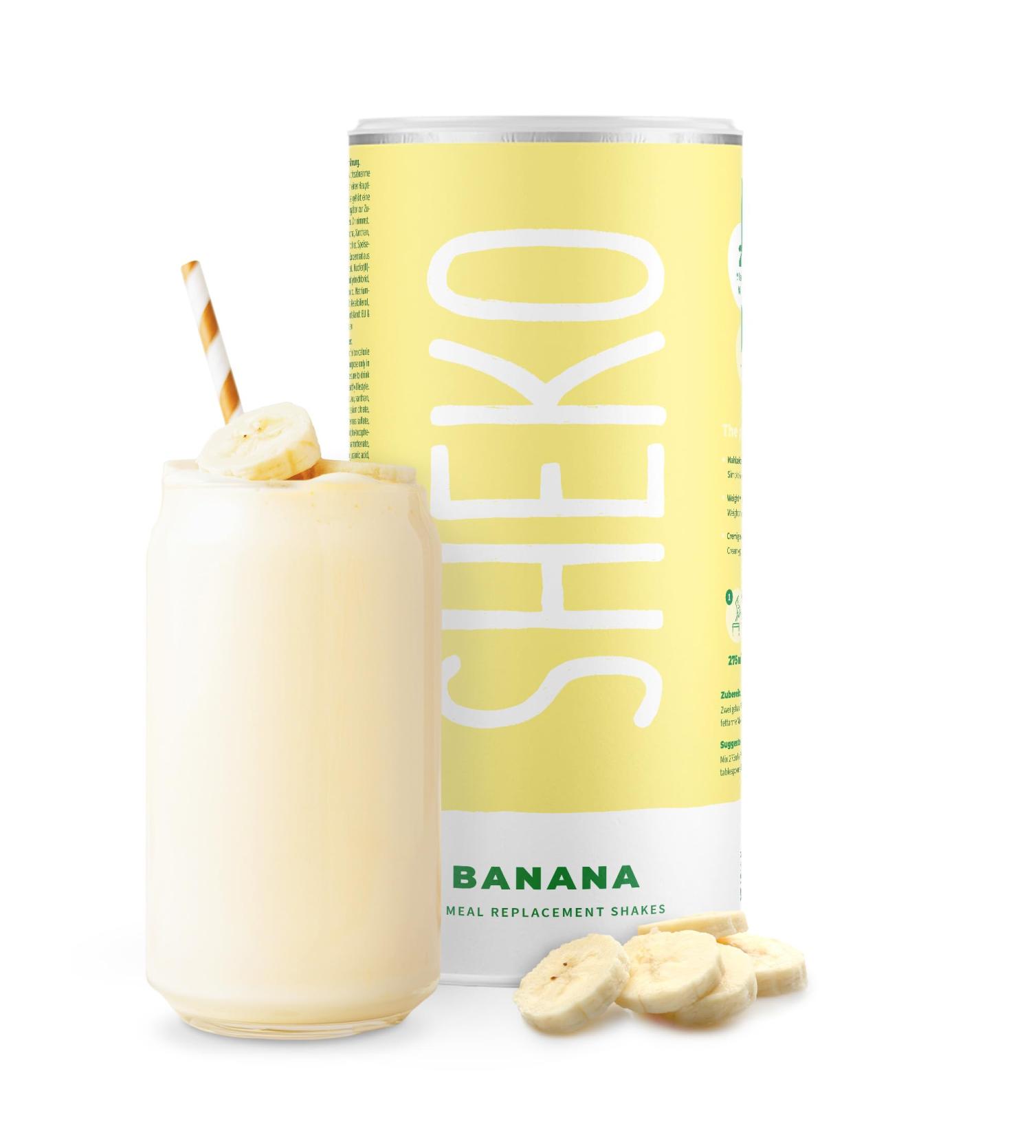 Sheko Banana Meal Shake | 25 Creamy Low-Calorie Shakes | Gluten-Free & Naturally Delicious | 450g Pack for Weight Loss - Buy Online on GoSupps.com