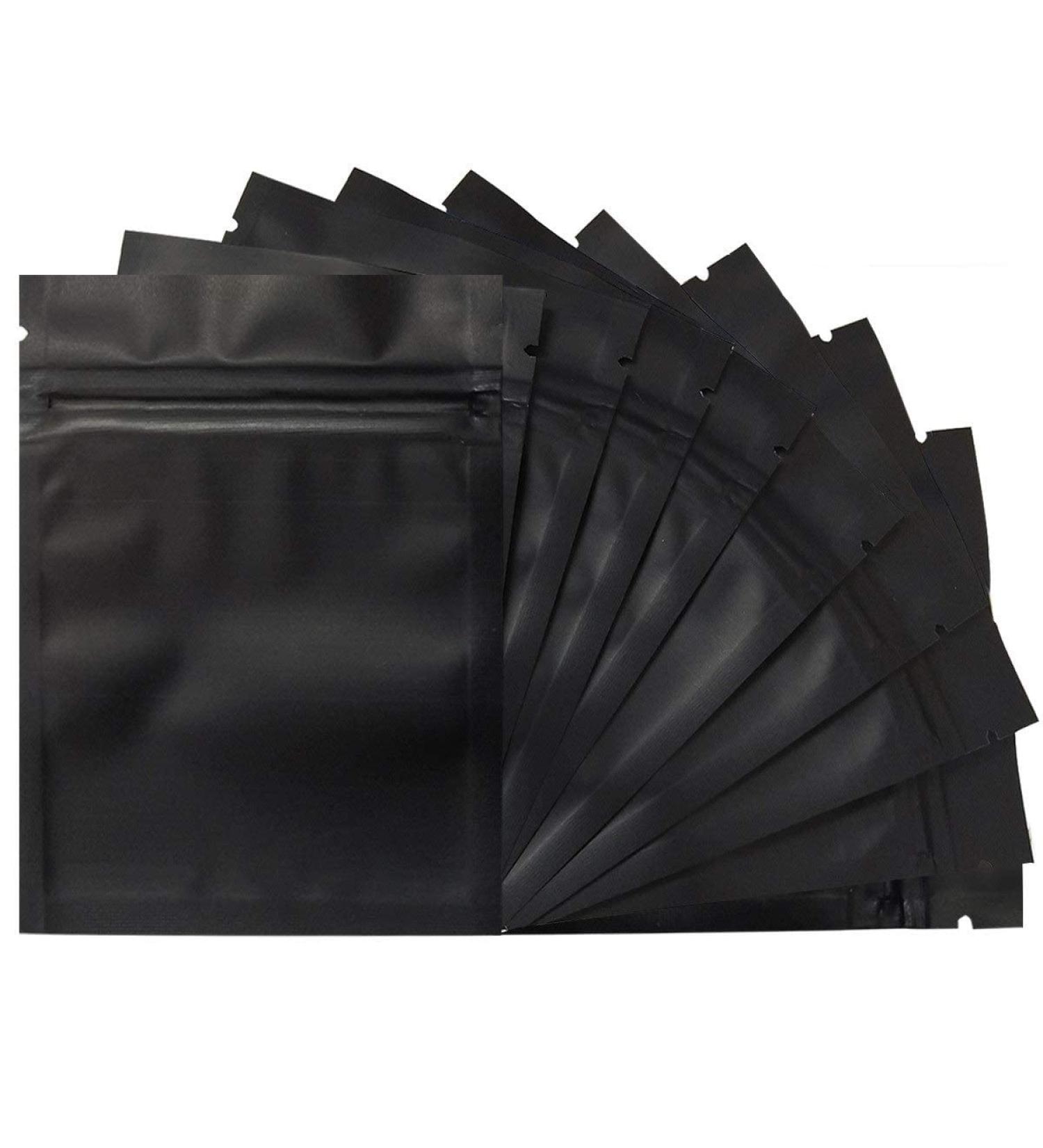 100 Pack 3.3x5.1 Inch Resealable Smell Proof Mylar Bags - Matte Black Foil Pouch for Storage - Buy Online on GoSupps.com