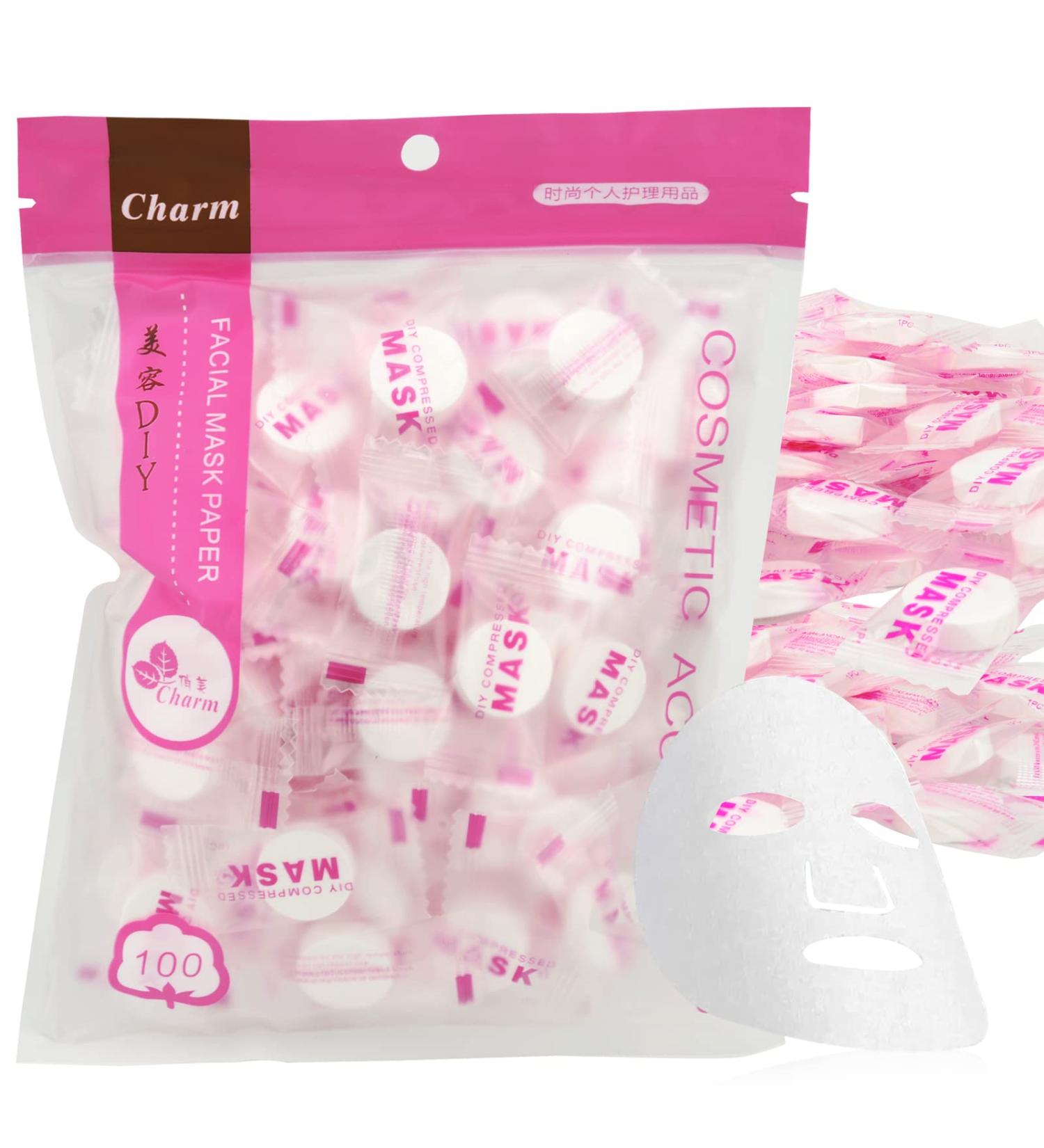 Cayanmydery 100-Piece Compressed Facial Mask Sheet - Natural Cotton DIY Disposable Masks for Home & Travel - Buy Online on GoSupps.com