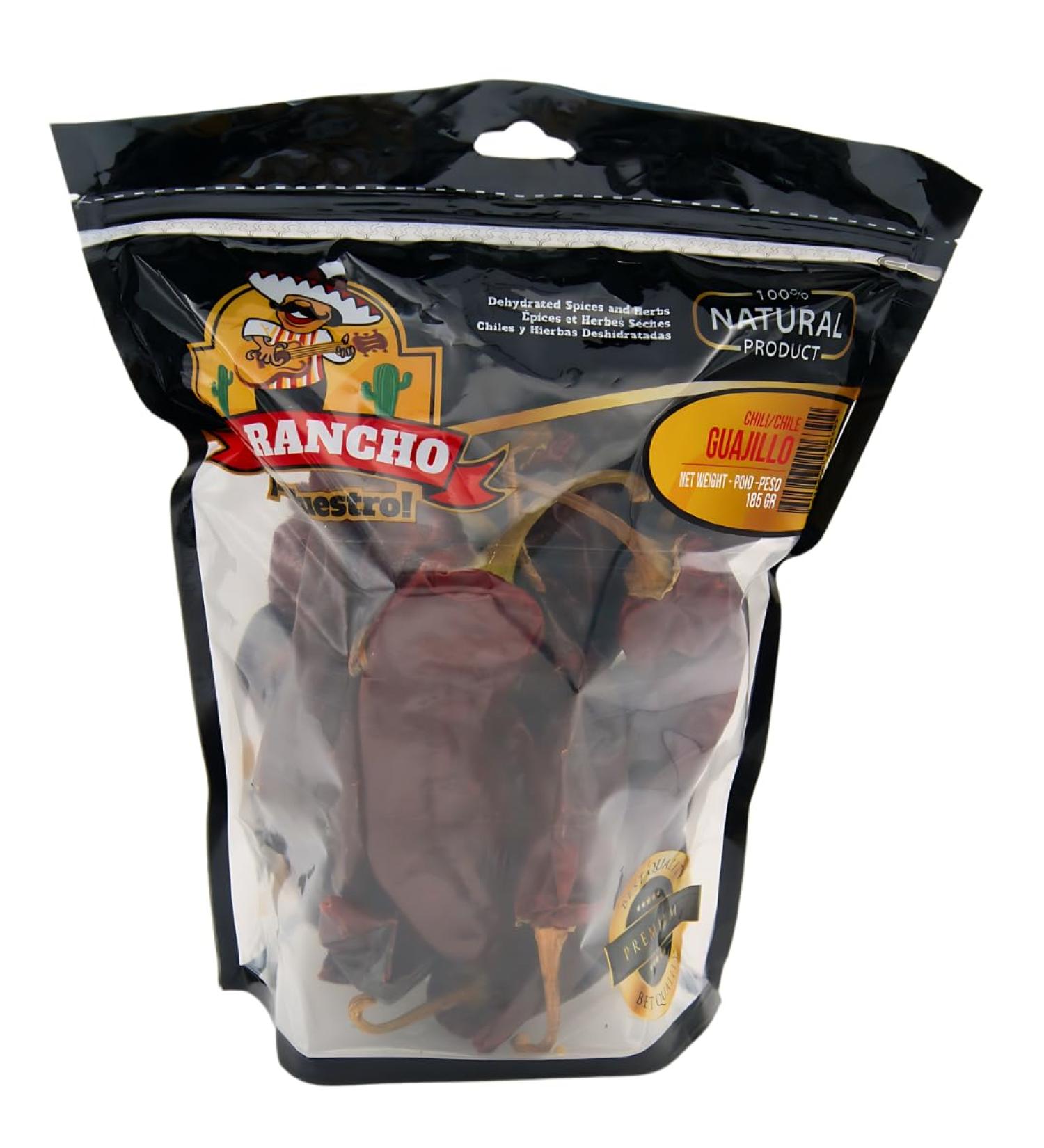 EL RANCHO DRIED CHILI GUAJILLO 185g per Bag 100% Mexican Smoky Flavor ideal for original Mexican meals - Buy Online on GoSupps.com