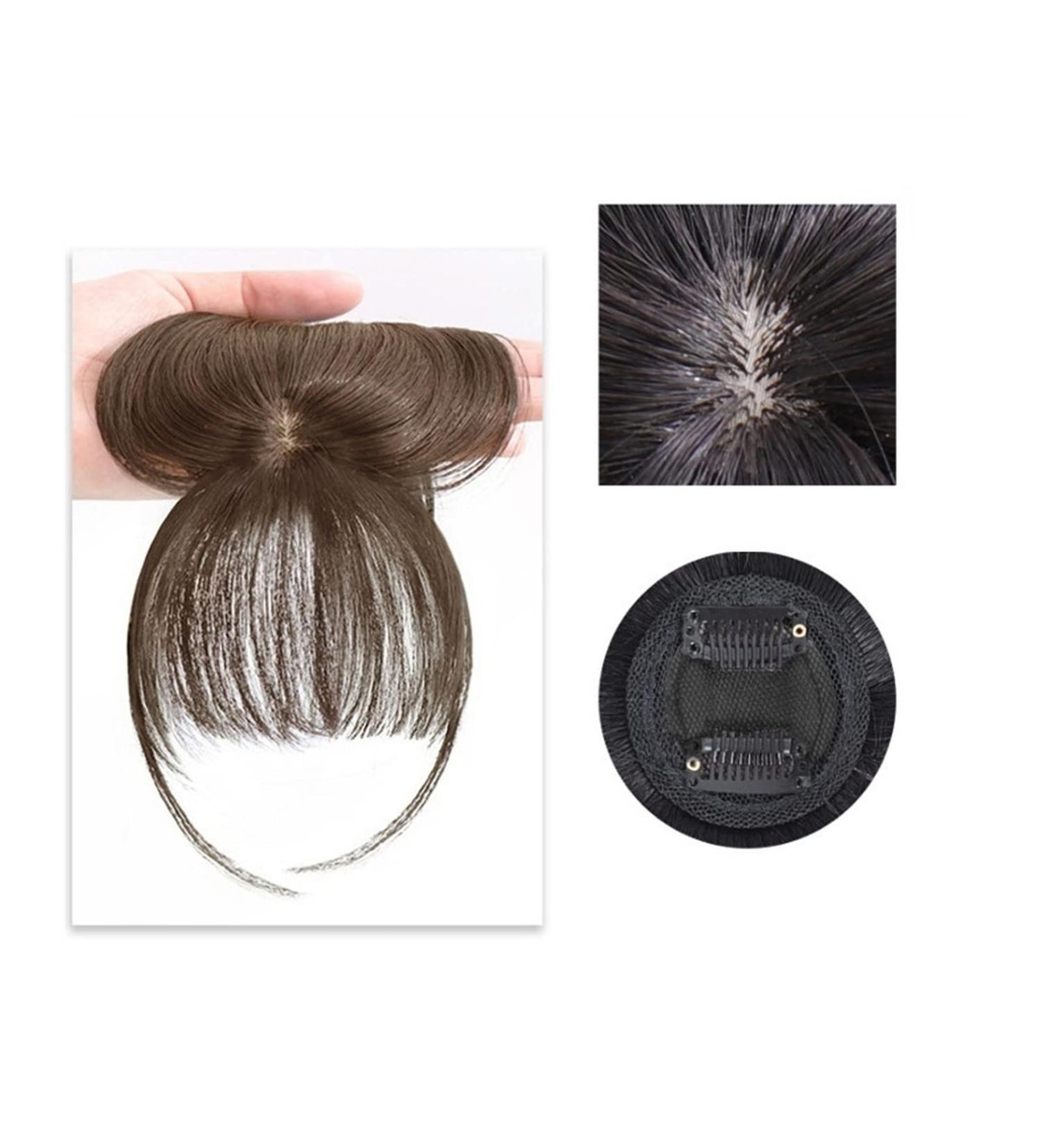 Bangs Clip in Bangs Front Synthetic 3D Air Fringe Bangs Clip in Bang Hair Extensions Straight Synthetic Hairpiece Soft Natural Hair Accessories For Women Girl for Women Curved Bangs for Daily Wear ( 1 PC C-4(2M30) - Buy Online on GoSupps.com