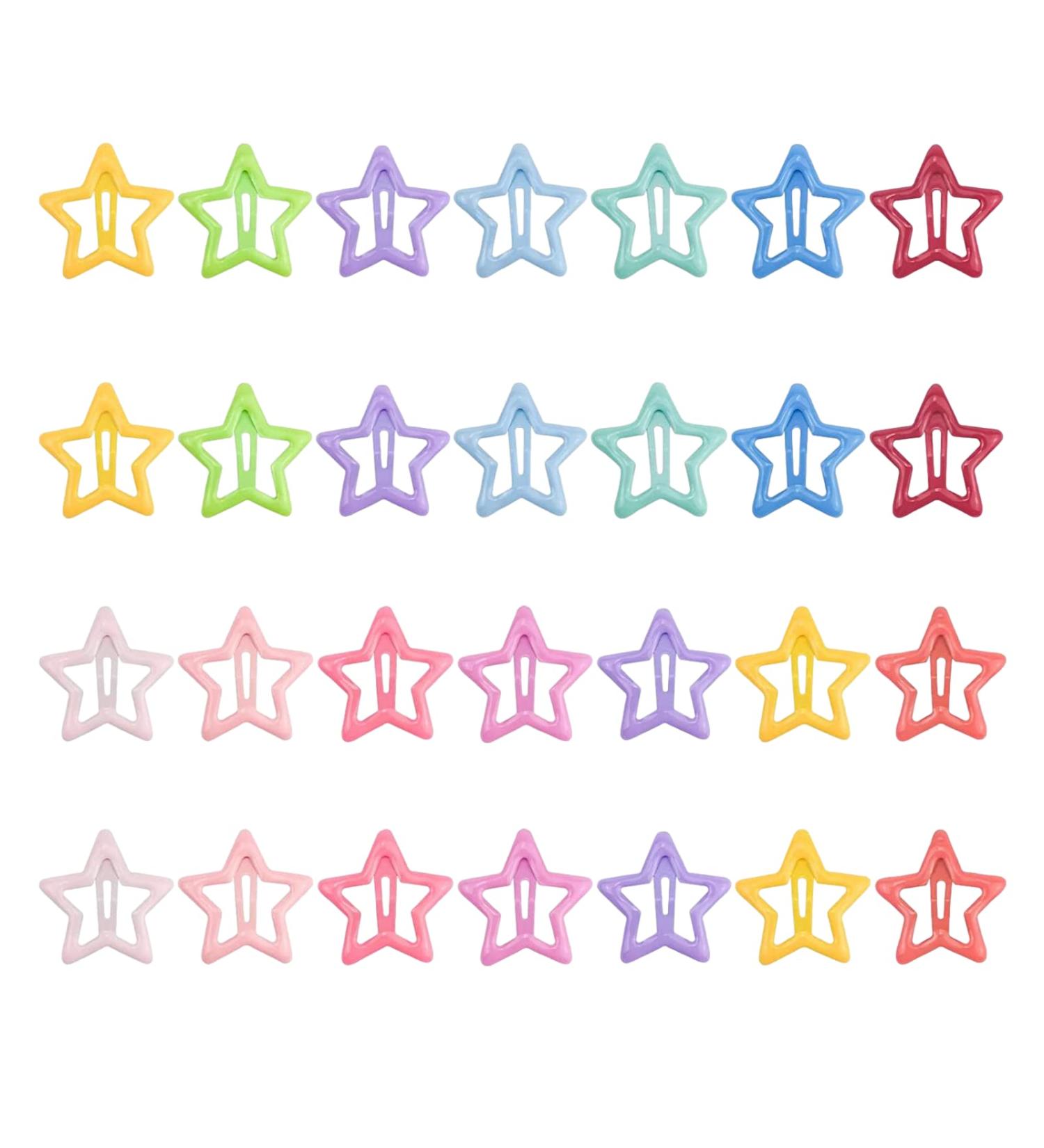 GULELAYAR 28Pcs Star Snap Hair Clips - Non-Slip Metal Barrettes for Women, Girls, Kids - Cute Colorful Hairpins for Sweet Bangs - Mixed Colors (A) - Buy Online on GoSupps.com