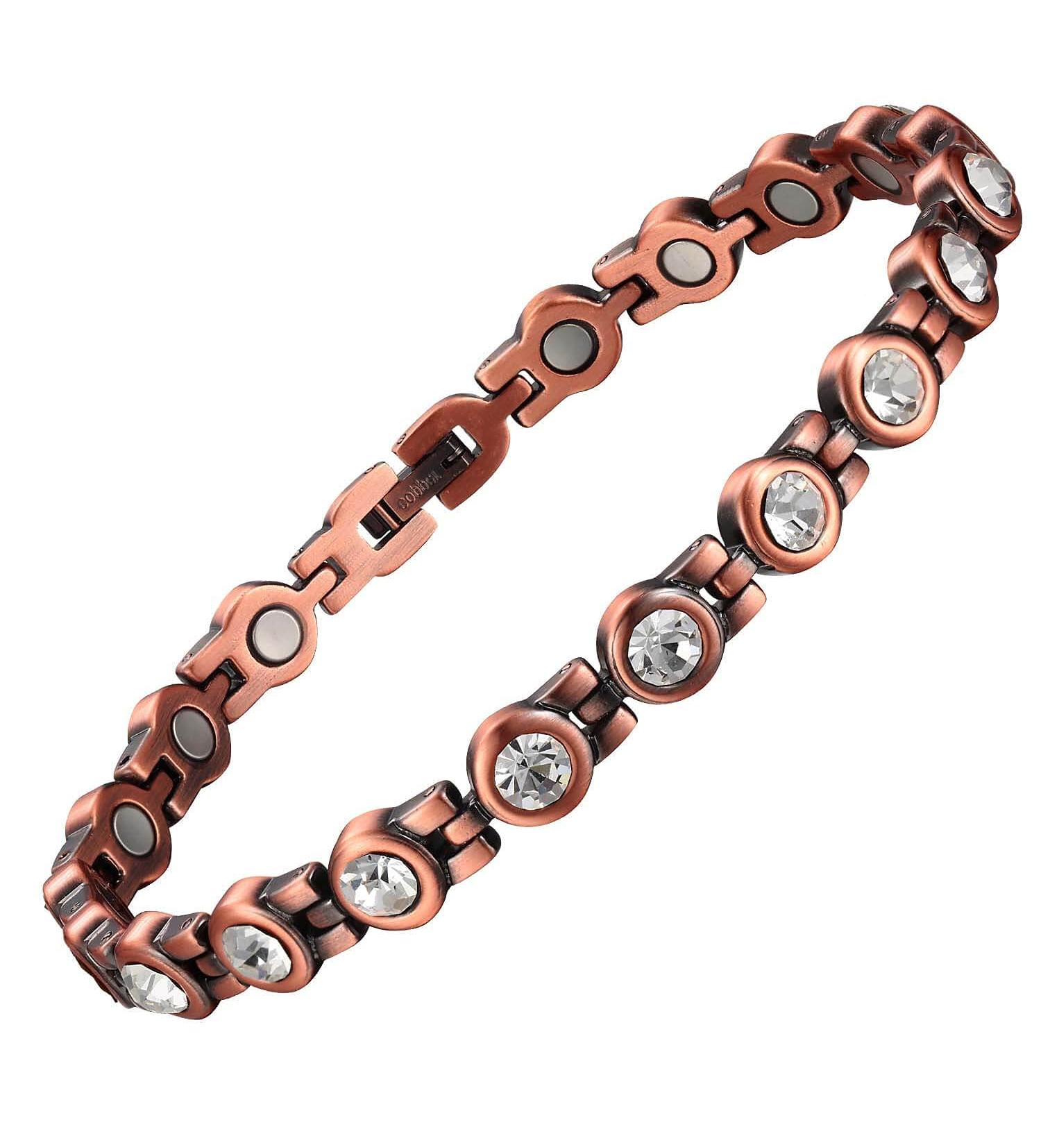 Copper Anklet Bracelet for Women - Crystal Healing for Arthritis Pain Relief - Buy Online on GoSupps.com