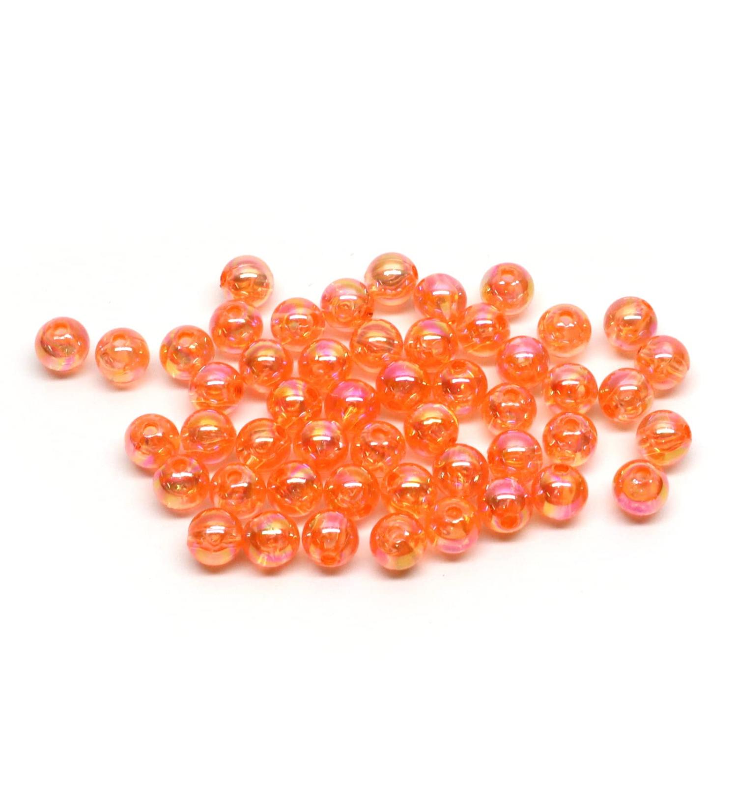 Harmony Fishing - Holographic Orange Beads 6mm for Rigs, Baits & Lures (50 Pack) - Buy Online on GoSupps.com