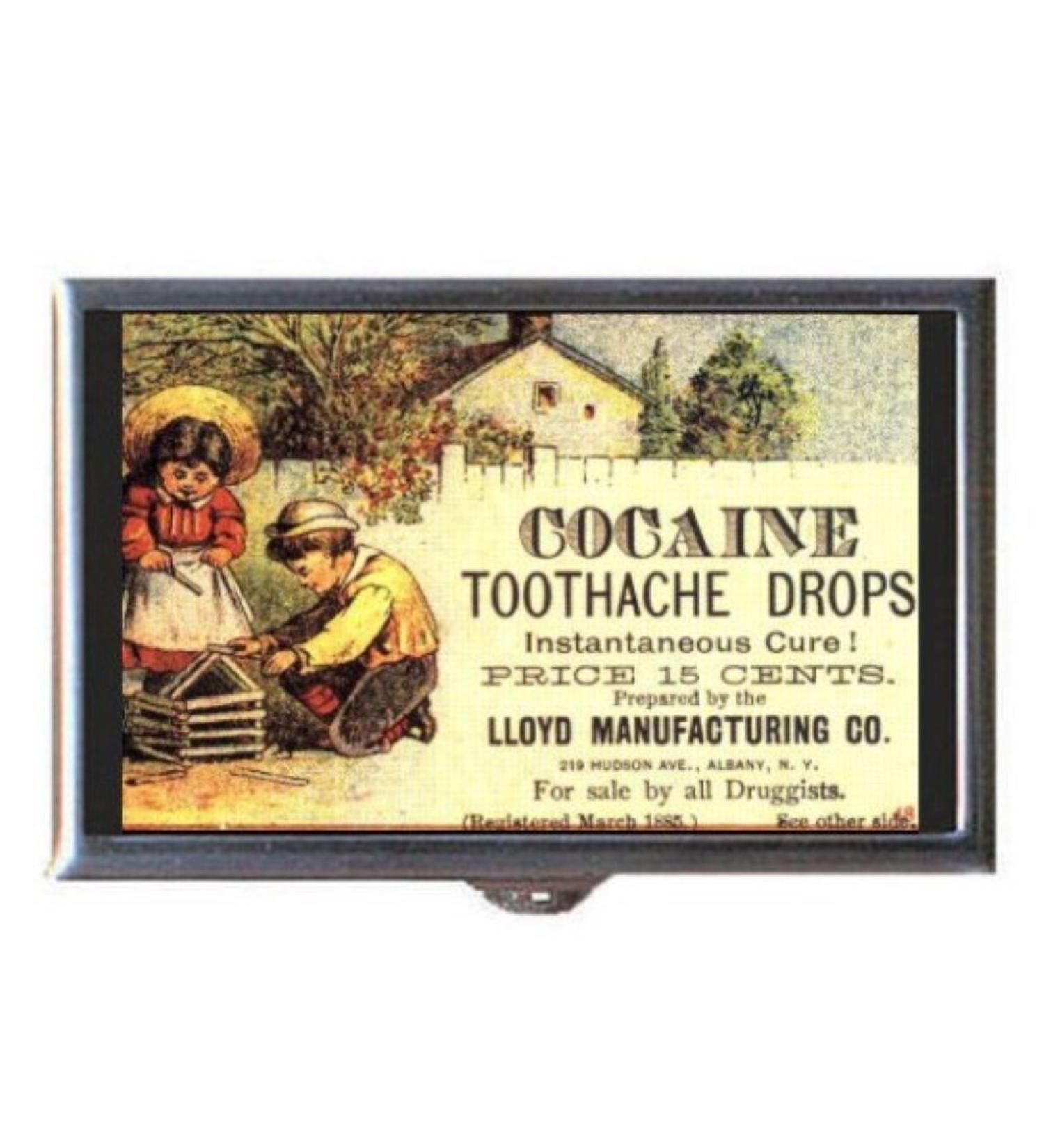 Cocaine 1885 Toothache Retro Decorative Pill Box