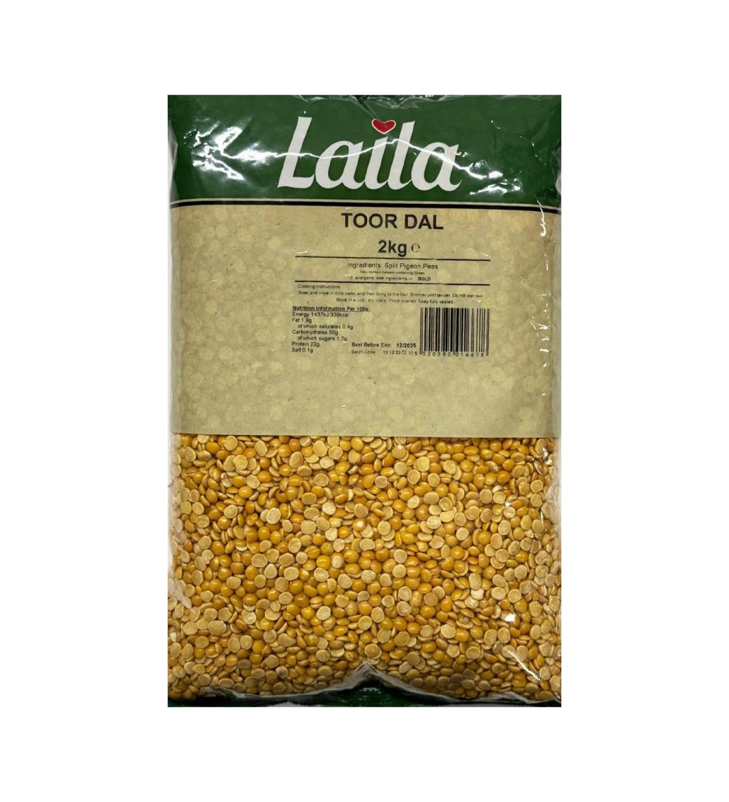 Laila Toor Dal Split Pigeon Peas Essential Dal Ingredient With High Protein And Fibre Suitable For Vegetarians 2Kg Pack Of 1 - Buy Online on GoSupps.com