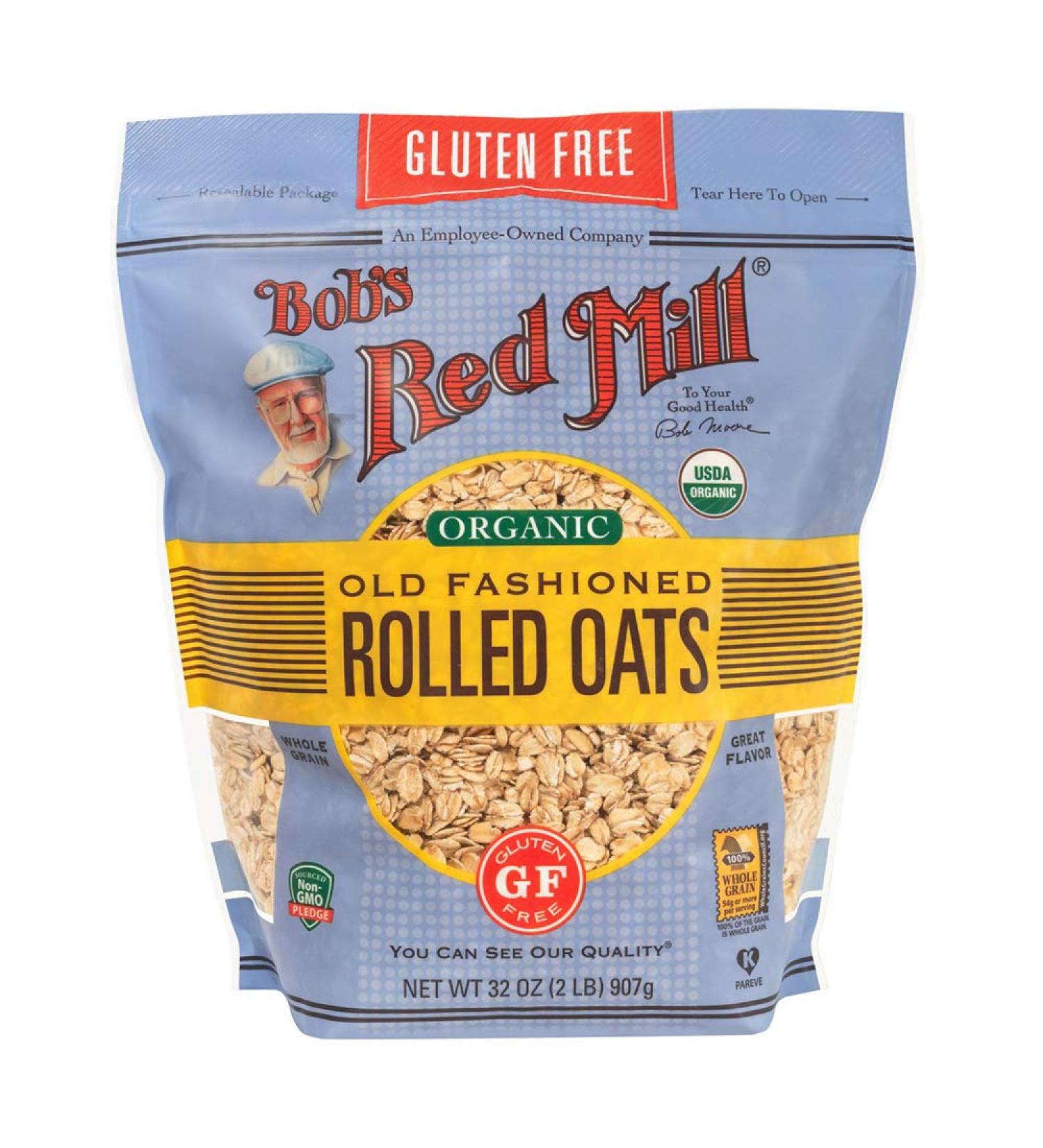 Bob's Red Mill Gluten Free Organic Old Fashioned Rolled Oats - 2 lb Pack - Buy Online on GoSupps.com