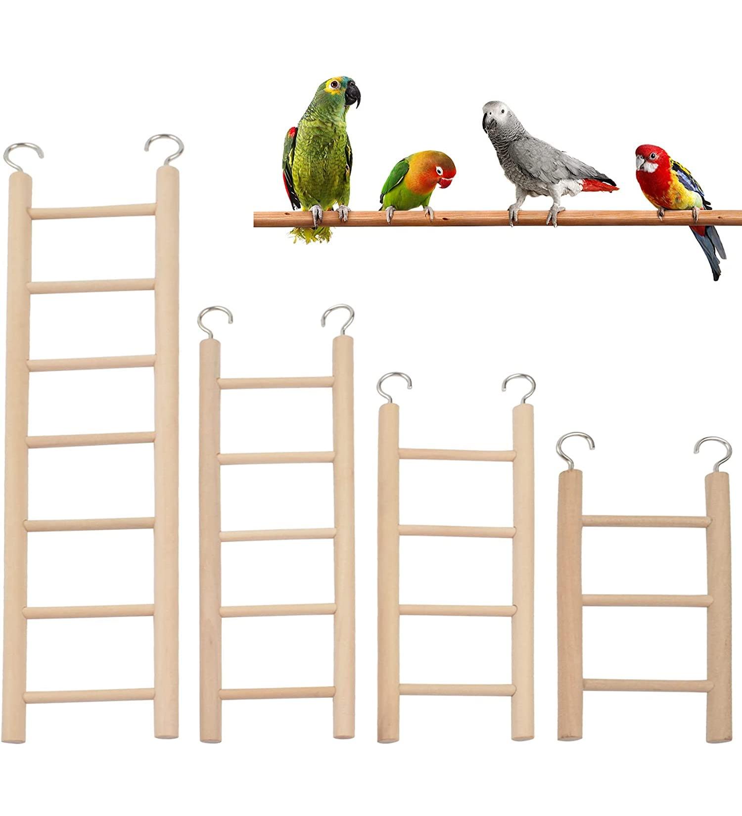 Wooden Bird Ladder Toy - Natural Climbing Step Toy for Parakeets, Parrots, Cockatoo & Lovebirds | Available in 4 Sizes - Buy Online on GoSupps.com