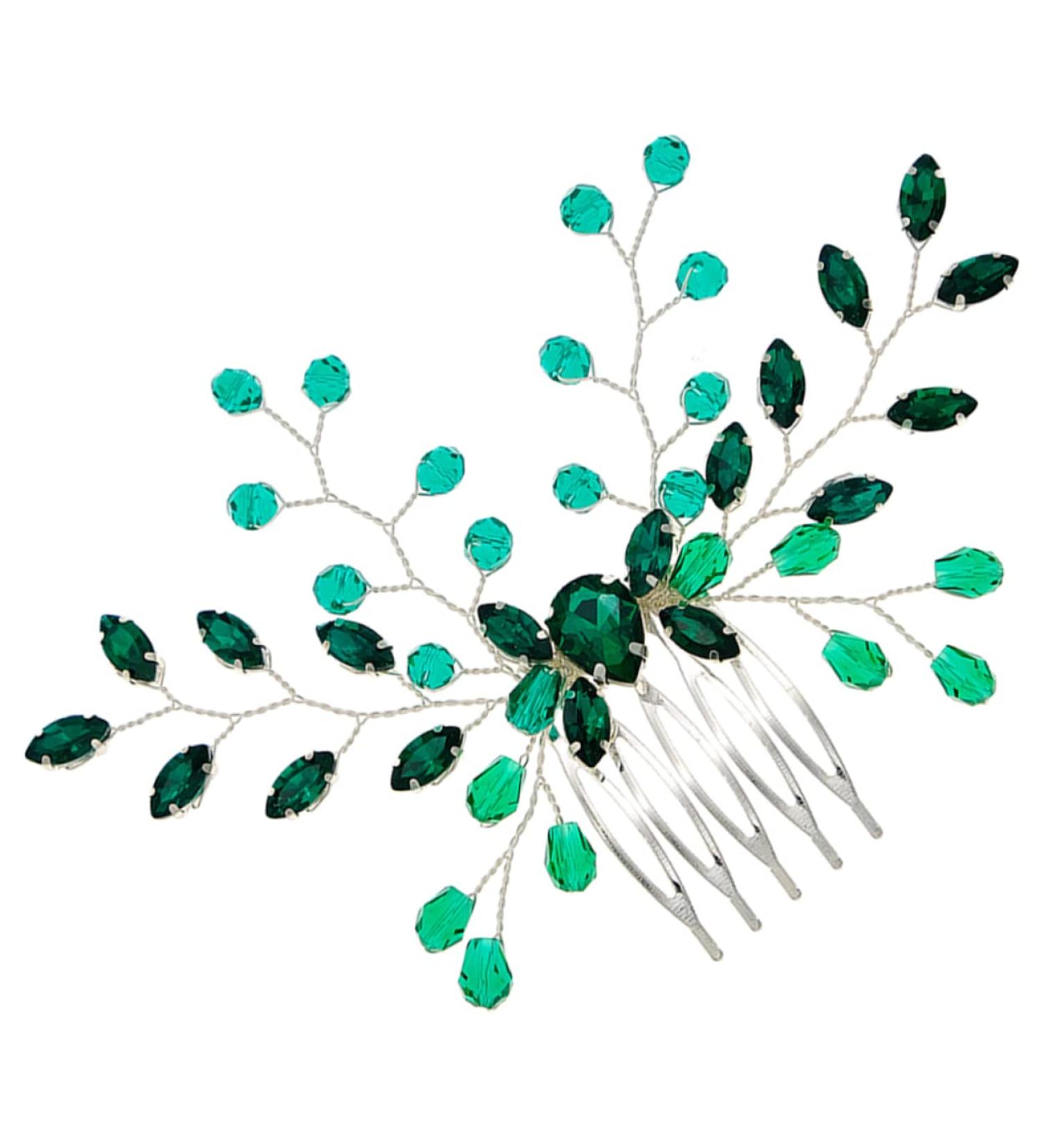 DOITOOL Formal Hair Accessories for Women Headpiece for Bride Green Rhinestone Hair Comb Hair Accessories for Wedding Hair Topper Tiara Girl Headpiece Crystal Emerald Women's - Buy Online on GoSupps.com