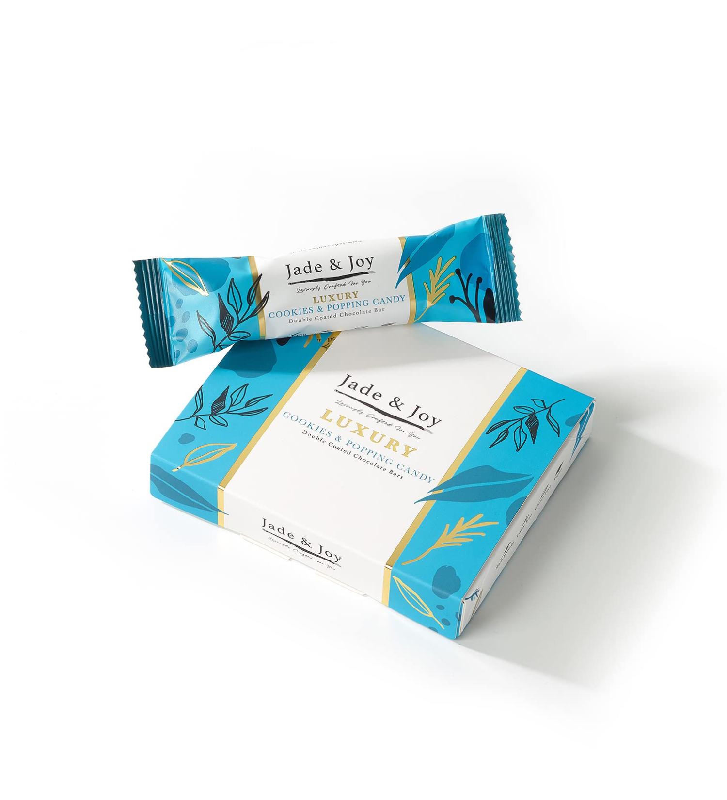 Jade & Joy Luxury Cookies & Popping Candy - High in Protein and Fibre Lower in Sugar Gluten and Dairy Free - 3 x 50g (Cookies & Popping Candy)