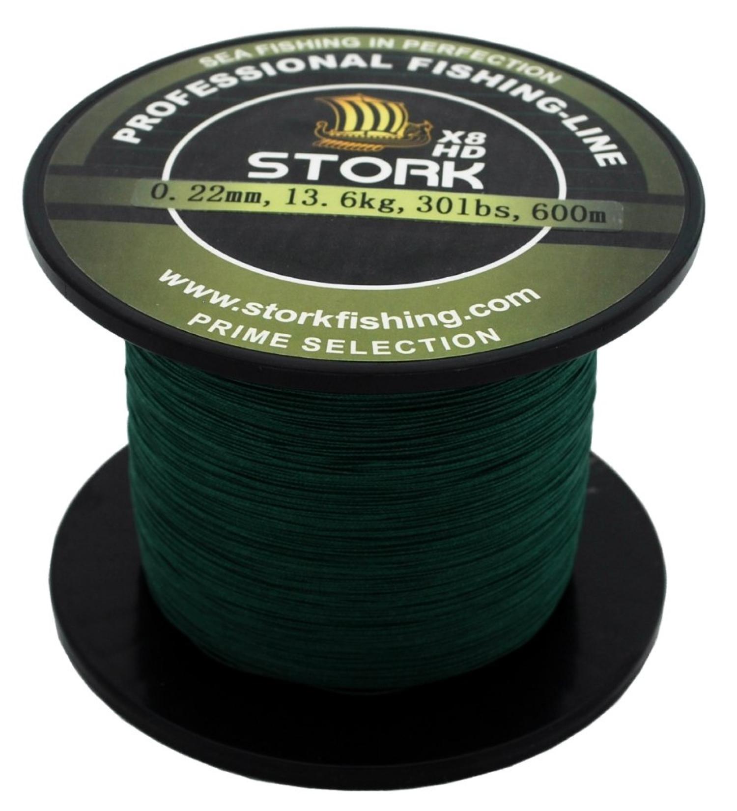 Stork HDx8 8-ply braided premium fishing line 600m moss green 50 lbs / 22.7 kg / 0.33 mm