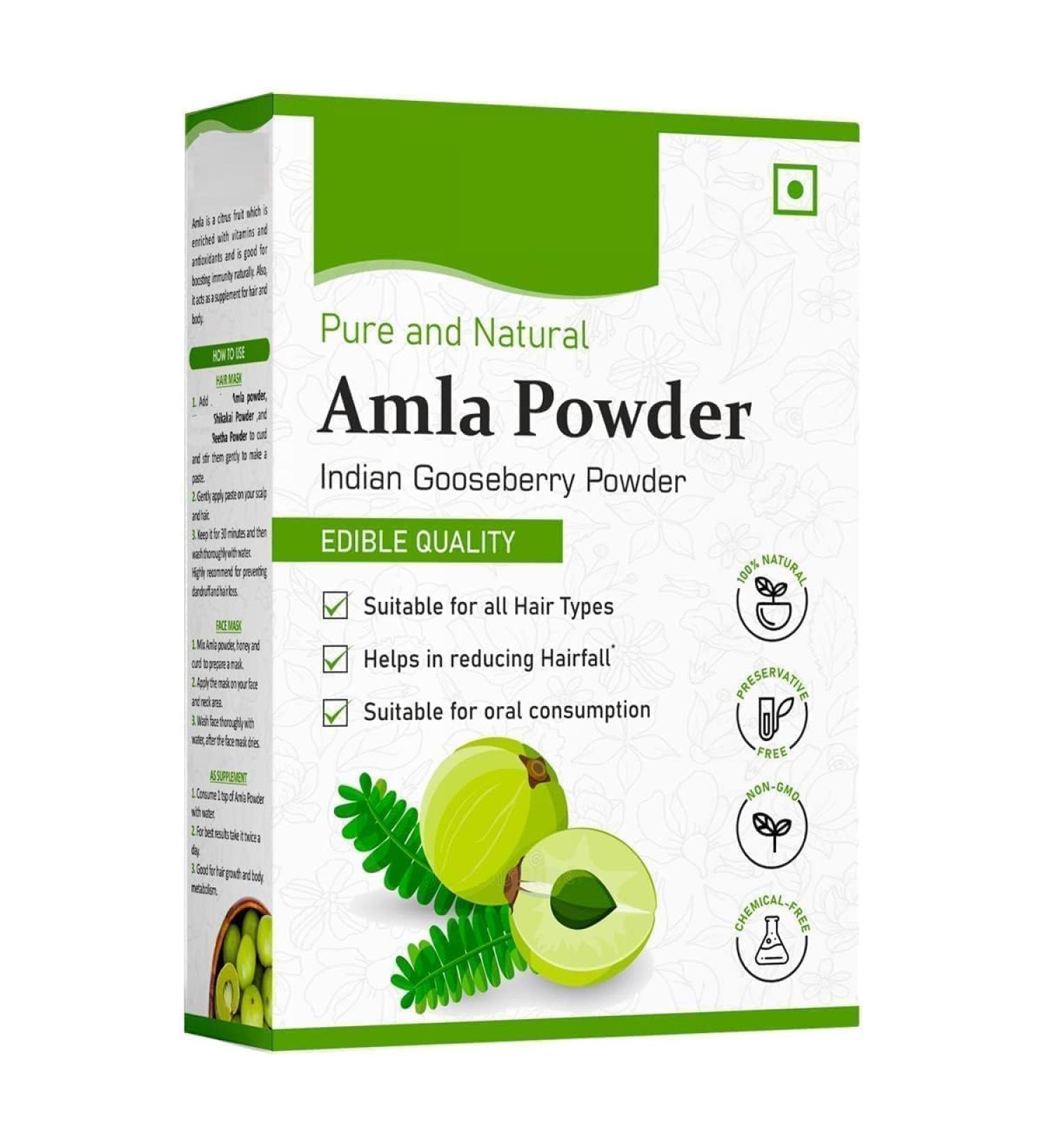 Amla Powder for Hair Growth (250 Grams) | Ideal for Hair & Skin | 100% Natural No Preservatives No Color or fragrance added - Buy Online on GoSupps.com
