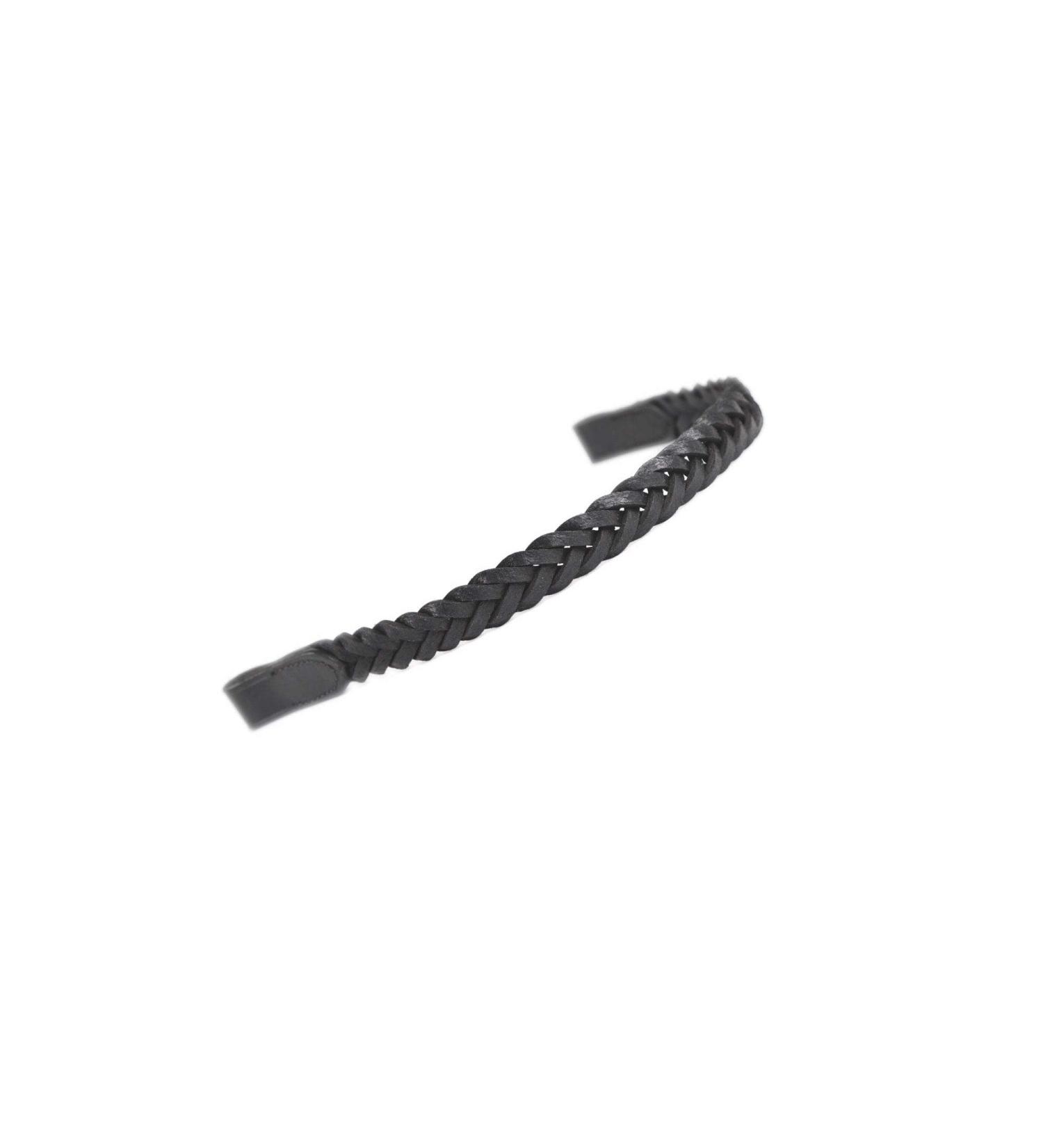 Shires Aviemore Braided Browband Black Black Cob