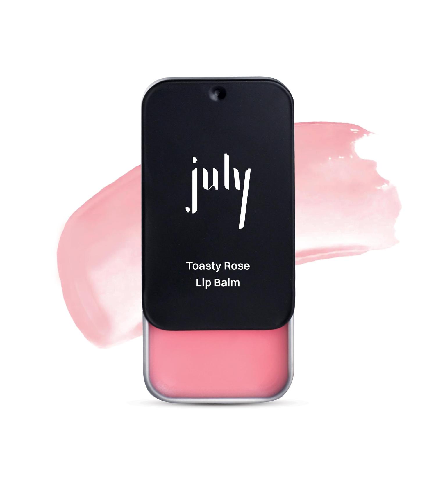 July Toasty Rose Lip Balm | 24hr Moisturization SPF 15 Hydrating & Lightening | Jojoba & Almond Oil | Soft Plump Lips for All | 10gm - Buy Online on GoSupps.com