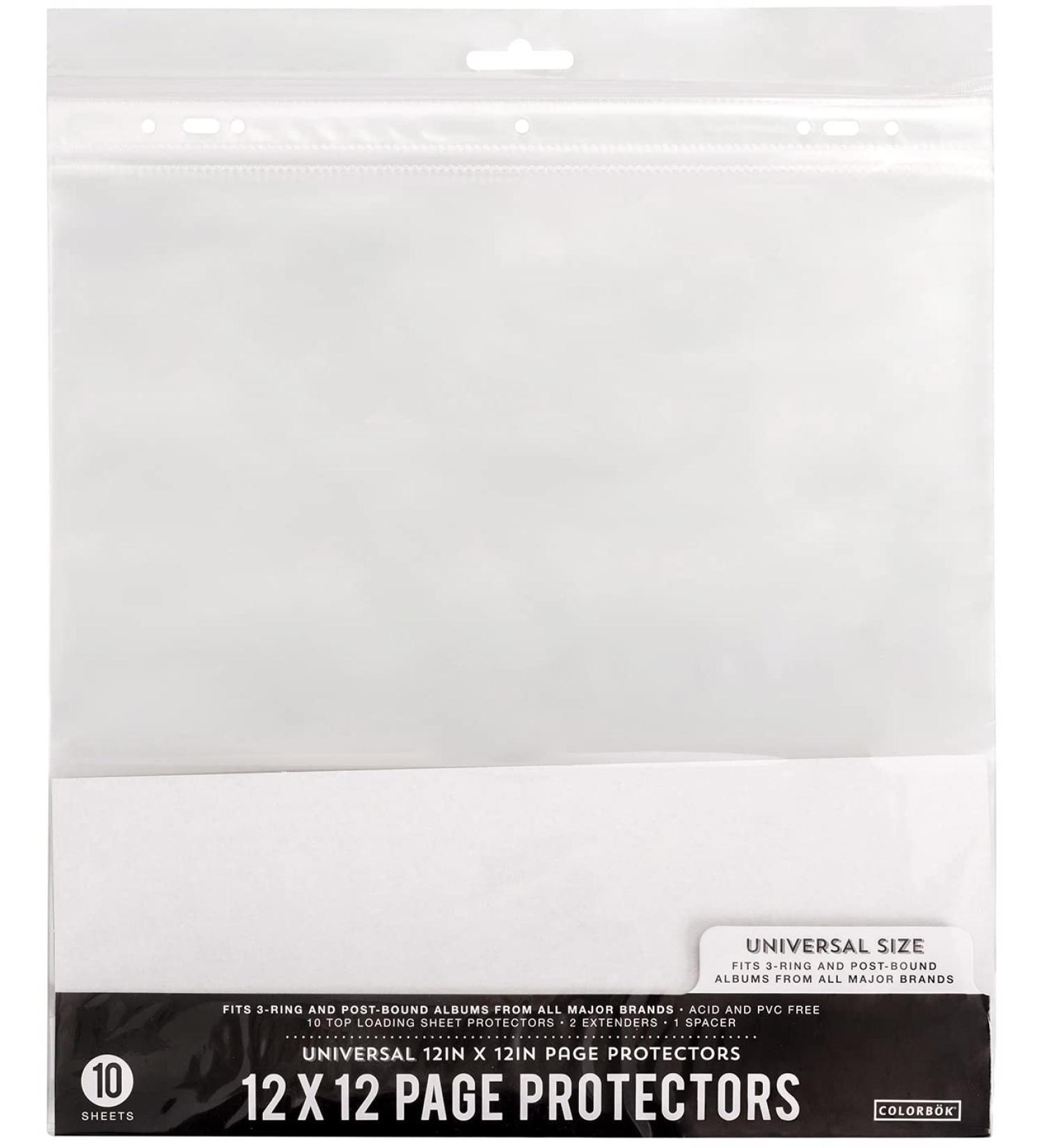 Colorbok 12x12 White Page Protectors - Pack of 10 | High-Quality Scrapbook Inserts - Buy Online on GoSupps.com