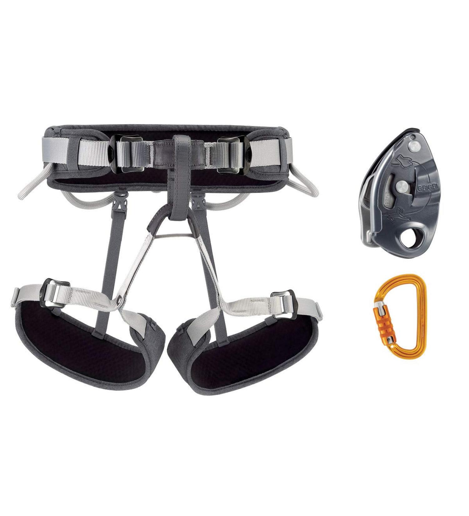 Petzl CORAX Climbing Kit with GRIGRI Belay System and Sm'D Carabiner - Grey - Buy Online on GoSupps.com