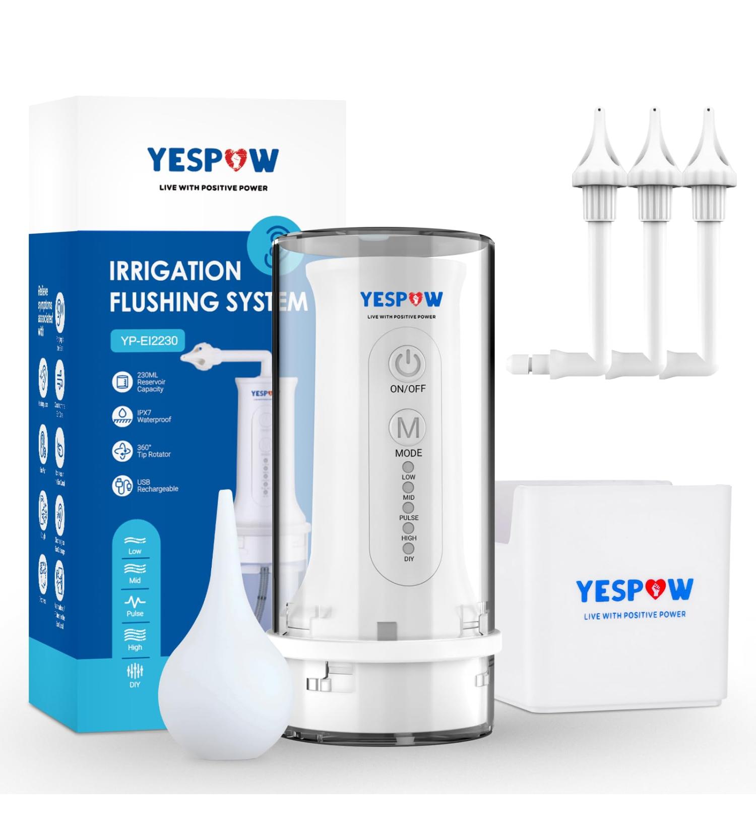 USB-Rechargeable Ear Irrigation Flushing System - 5 Modes Waterproof Ear Cleaner for Effective Earwax Removal | Ideal for Adults & Kids - Buy Online on GoSupps.com