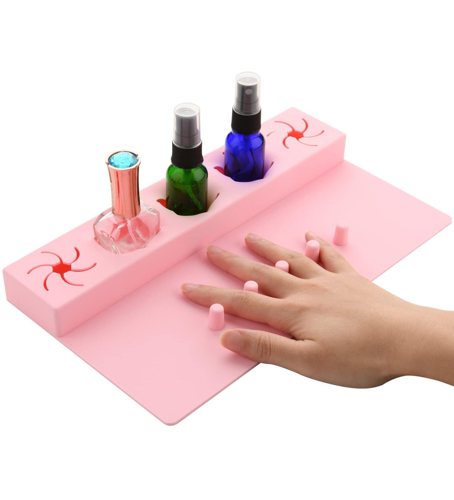 Beautyflier Soft Silicone Nail Polish Bottle Holder Nail Polish Organizer Nail Station for Salon Home DIY Manicure Tools Nail Art (Pink) - Buy Online on GoSupps.com