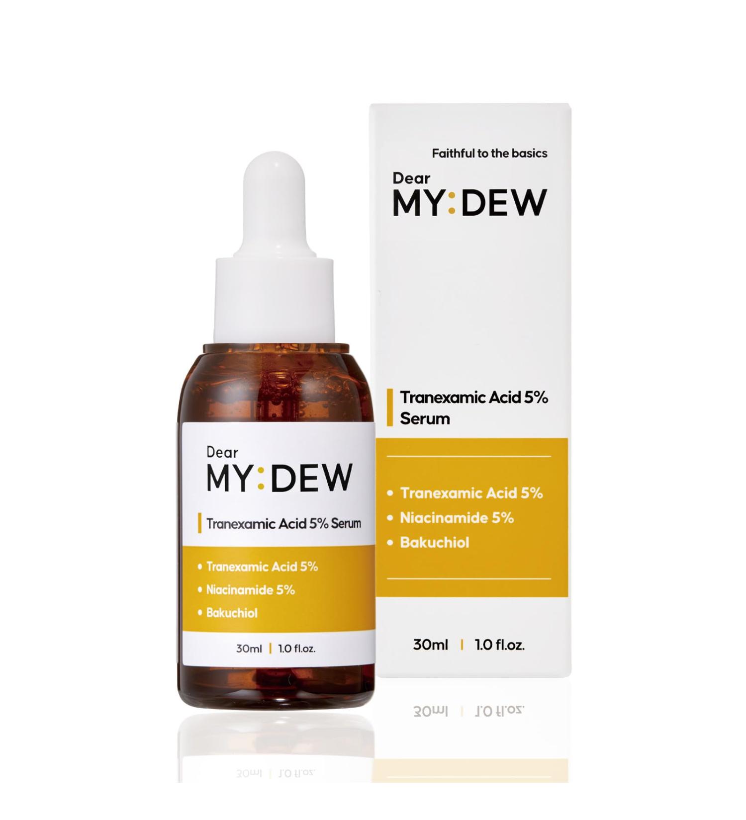 DearMYDEW 5% Tranexamic Acid Serum with 5% Niacinamide Bakuchiol Dark Spot Correcting Serum Fade Discoloration Hyperpigmentation Acne Scars Sun Spots Blemish Remover Korean Skincare 1Fl Oz - Buy Online on GoSupps.com