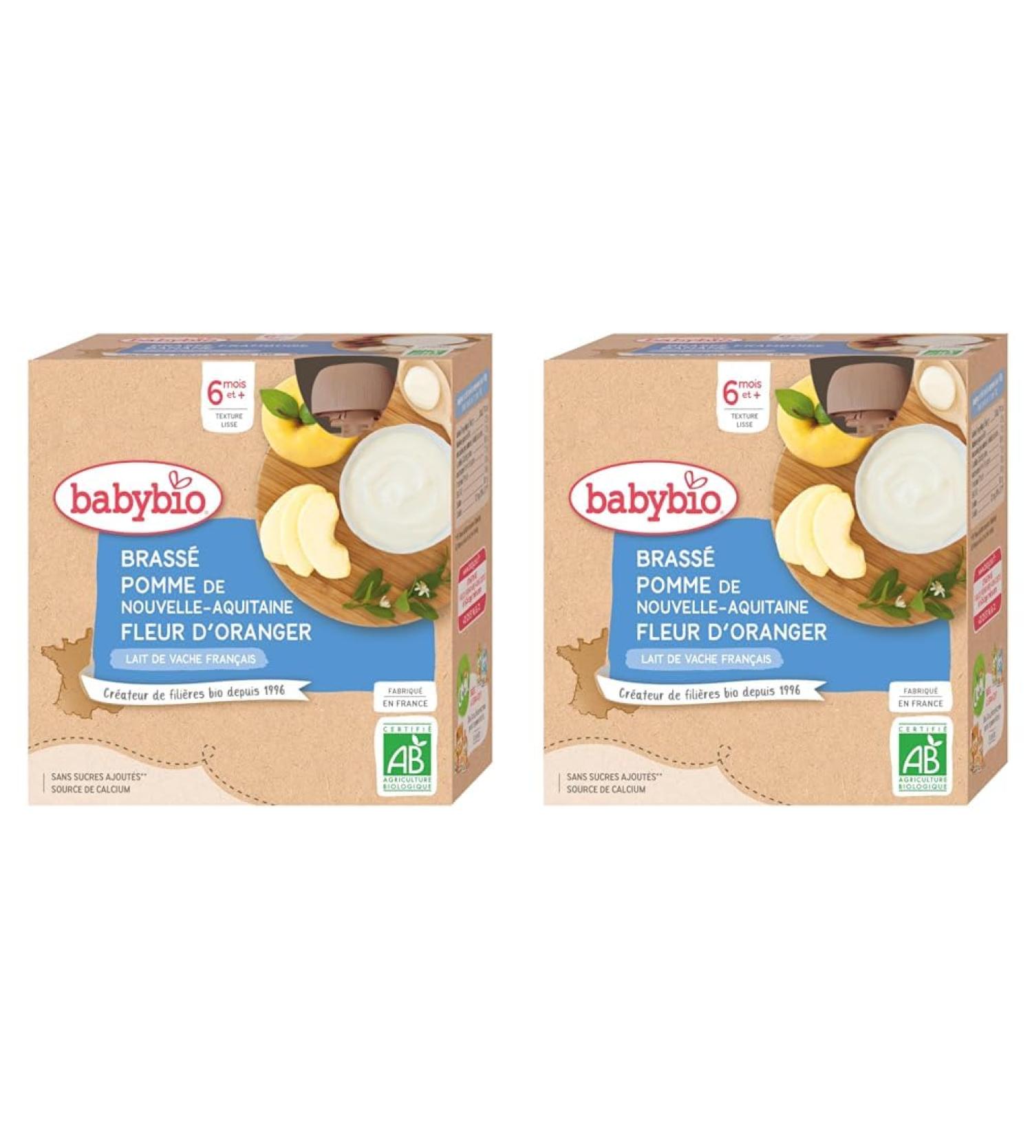 BabyBio Gourde Brass Pommes de Provence Fleur d'Oranger 340 g (Lot de 2) 340g (Lot de 2) - Buy Online on GoSupps.com