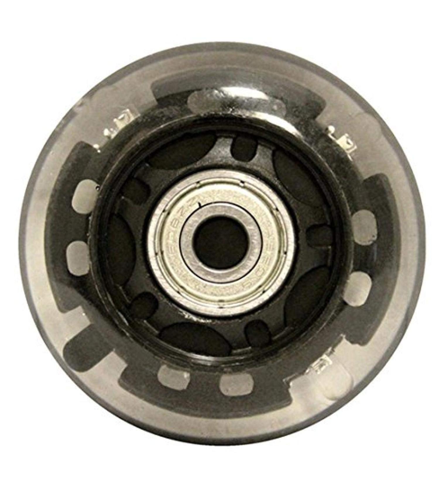 KSS 82A Skate Ripstik Light Up LED Inline Wheels with Bearings (4 Pack), 64mm, Black