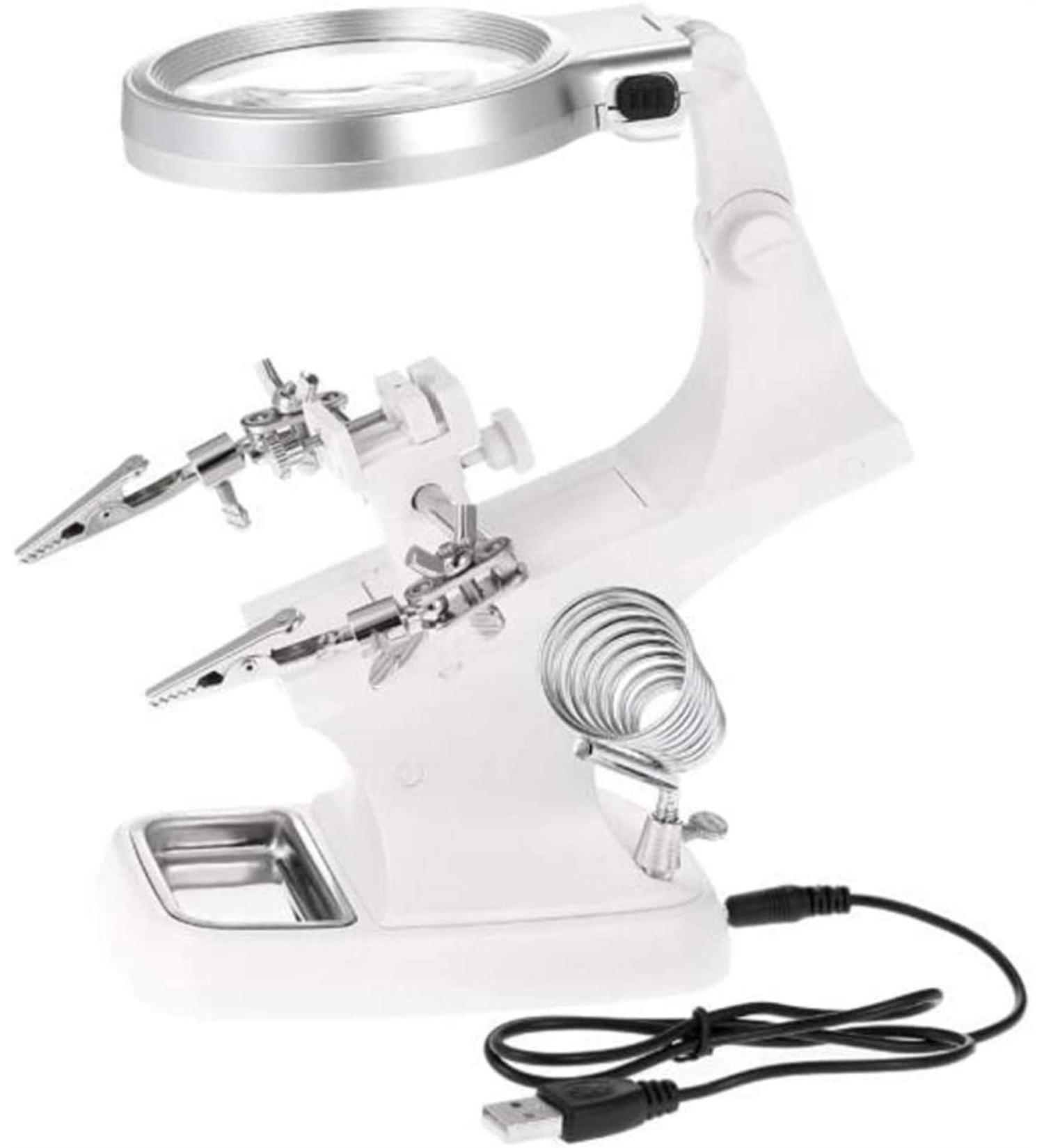 Professional LED 3X 4.5X Magnifying Lamp USB Clip On Optical Glass Magnifier Lens Metal Clamp/Red Full of Stars - Buy Online on GoSupps.com