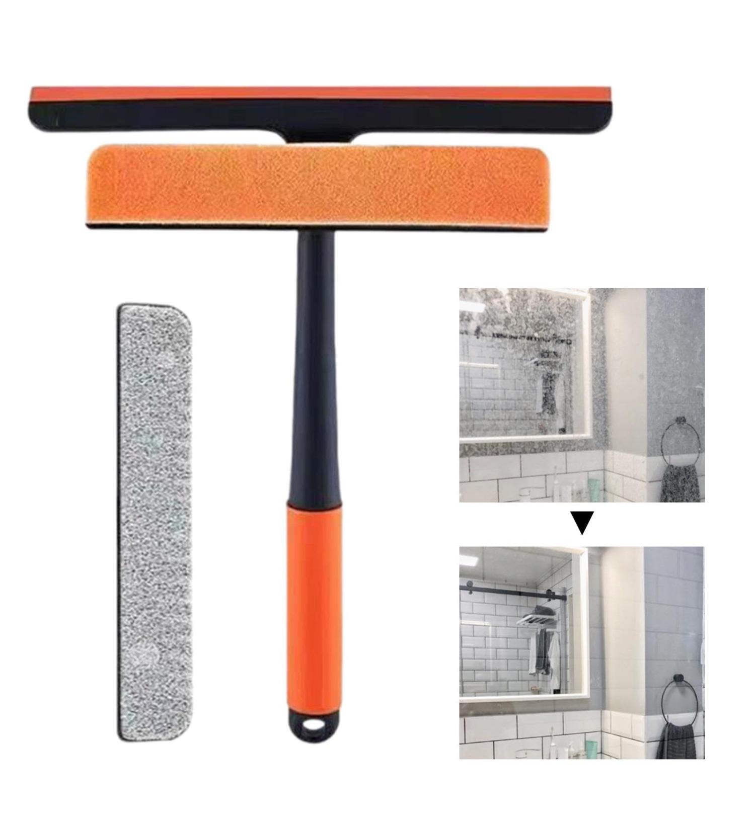 Squeegee Window Cleaner - Glass Washer Screen Wiper | Window Cleaning Wiper with Three Brush Heads | 360-Degree Rotating Stain Removal Tool for Tiles Shower Door Glass Door Window Cars - Buy Online on GoSupps.com