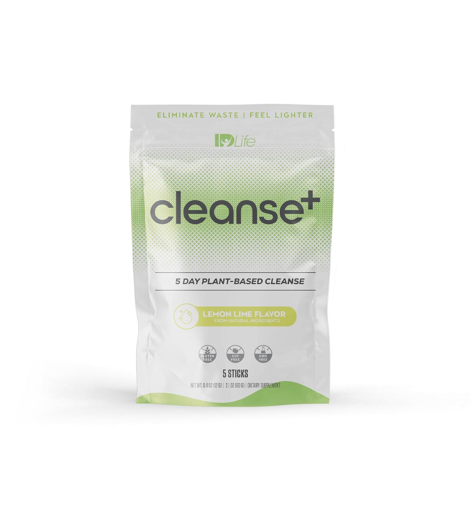 IDLife Lemon-Lime Cleanse+ Powder Drink Mix - 5-Day Gut Reset Formula for Healthy Elimination and Nutrient Absorption, Feel Lighter - 5 Sticks per Bag - Buy Online on GoSupps.com