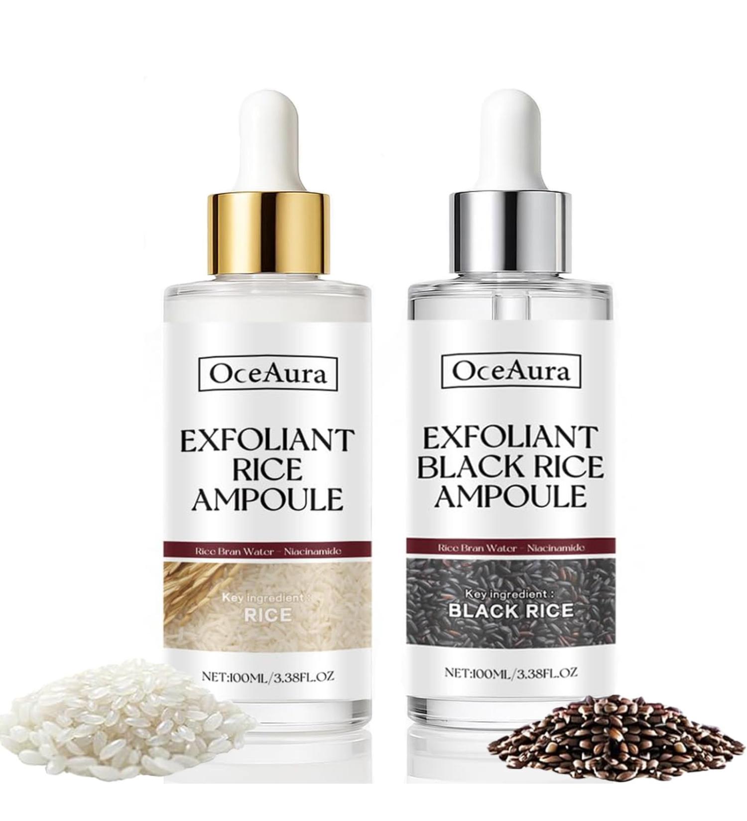 Peel Shot Glow Rice Peeling Ampoule 200ml White and Black Rice Ampoule Duo Daily Soft Exfoliating Face and Body Scrub for Dead Skin Cells All Skin Types Korean Skincare - Buy Online on GoSupps.com