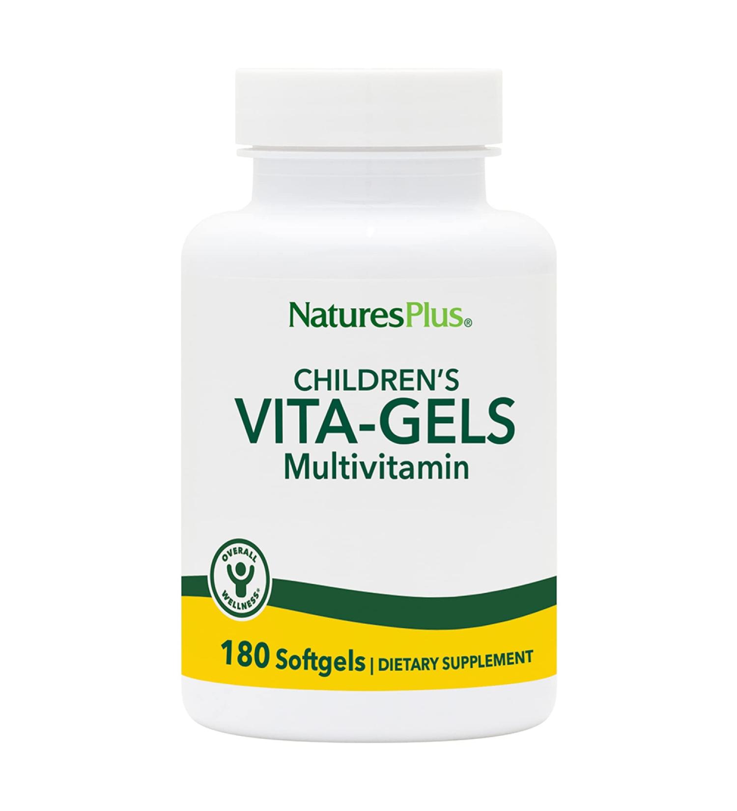 NaturesPlus Childrens Vita-Gels - 180 Easy to Swallow Softgels - Natural Orange Flavor - Multivitamin for Kids - Gluten-Free - Buy Online on GoSupps.com