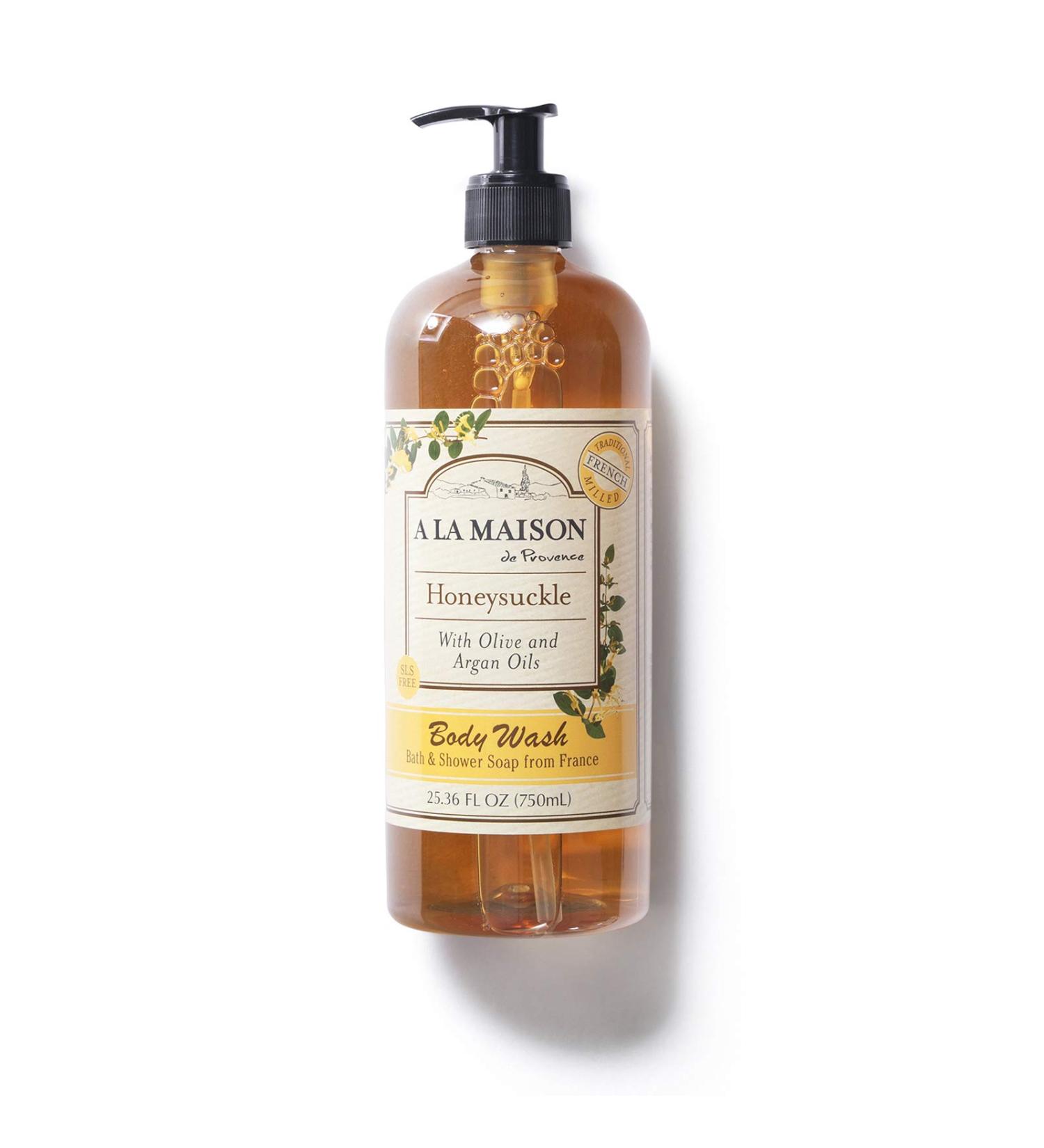 A La Maison Natural Body Wash Honeysuckle Scent | Moisturizing and Hydrating | Triple French Milled | Body Soap for Women and Men (25.36 Fl Oz)