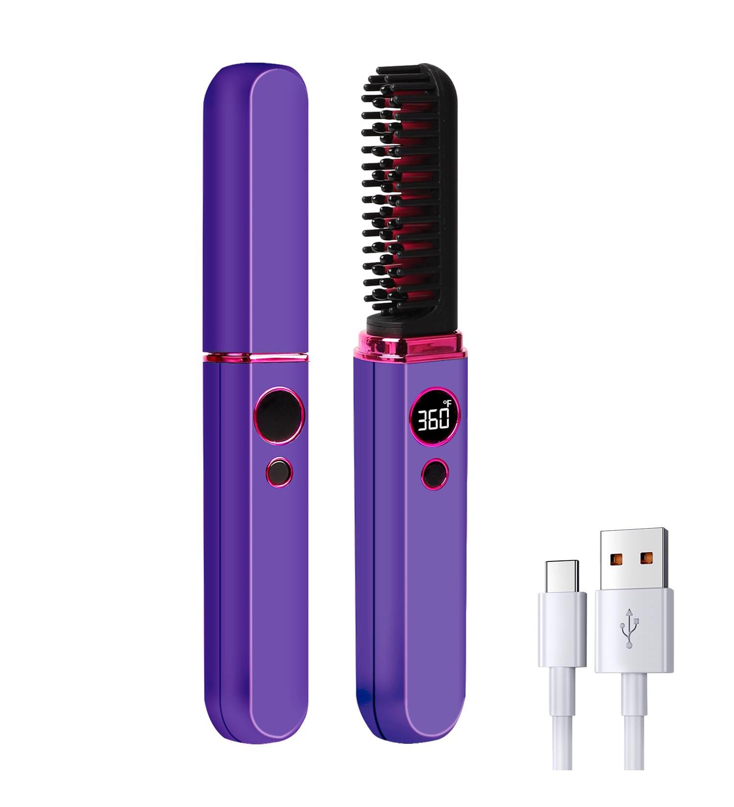 Buy Portable Cordless Hair Straightening Brush | Negative Ion Heated Hair & Beard Comb | Anti-Scald Design | Ceramic Heat with Auto Off - Fast International Shipping - Buy Online on GoSupps.com