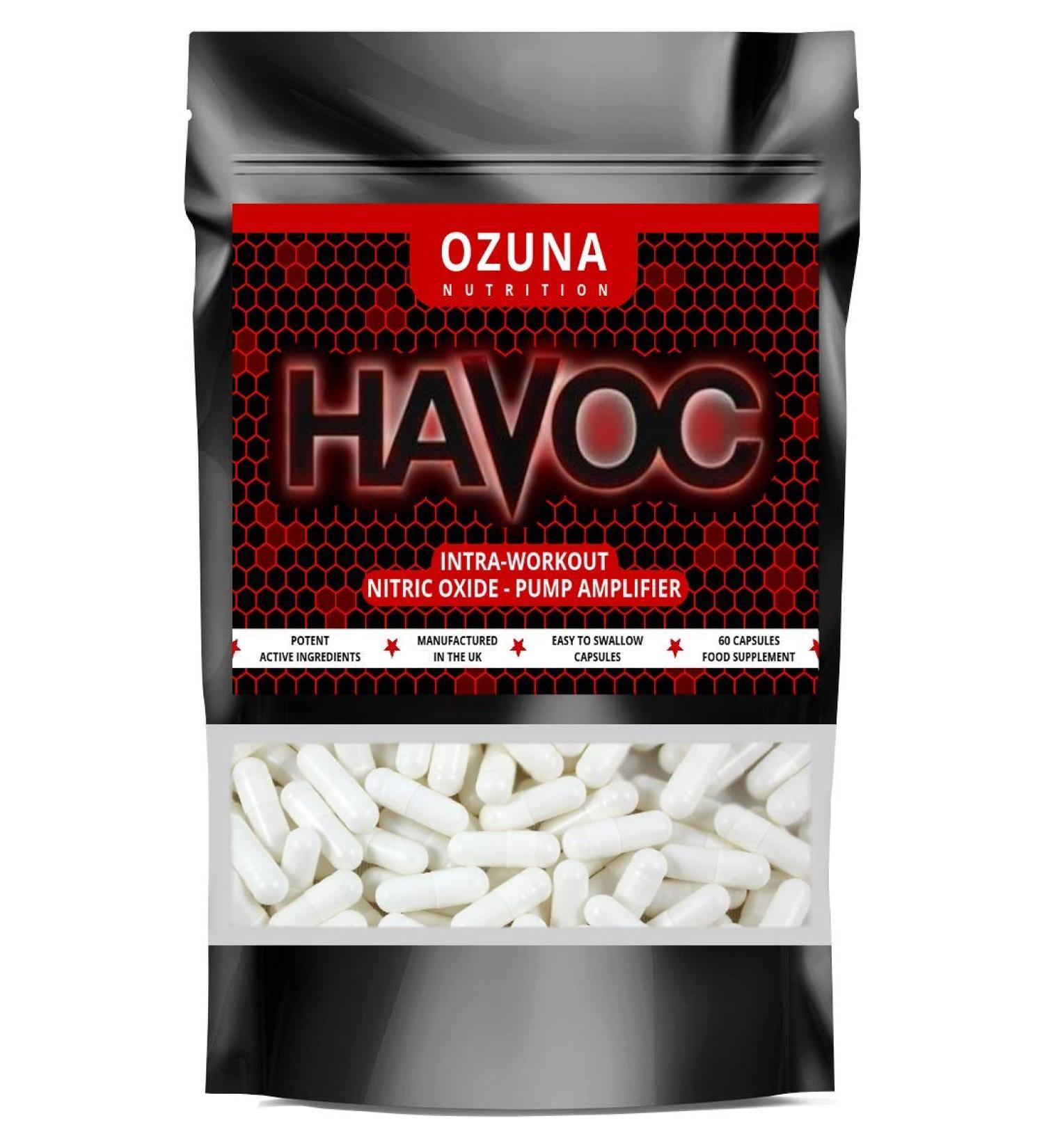 Havoc Nitric Oxide Supplement - Muscle Growth & Energy Booster - 60 Capsules - Buy Online on GoSupps.com