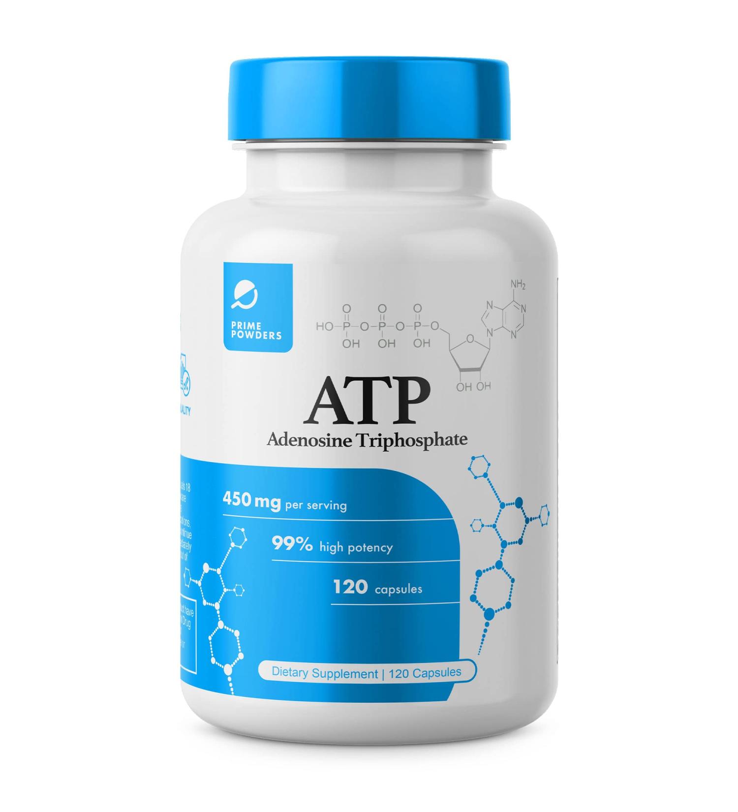 ATP Capsules - Boost Energy & Endurance - 120 Capsules of Adenosine Triphosphate Disodium - 400mg per Serving - International Shipping Available - Buy Online on GoSupps.com
