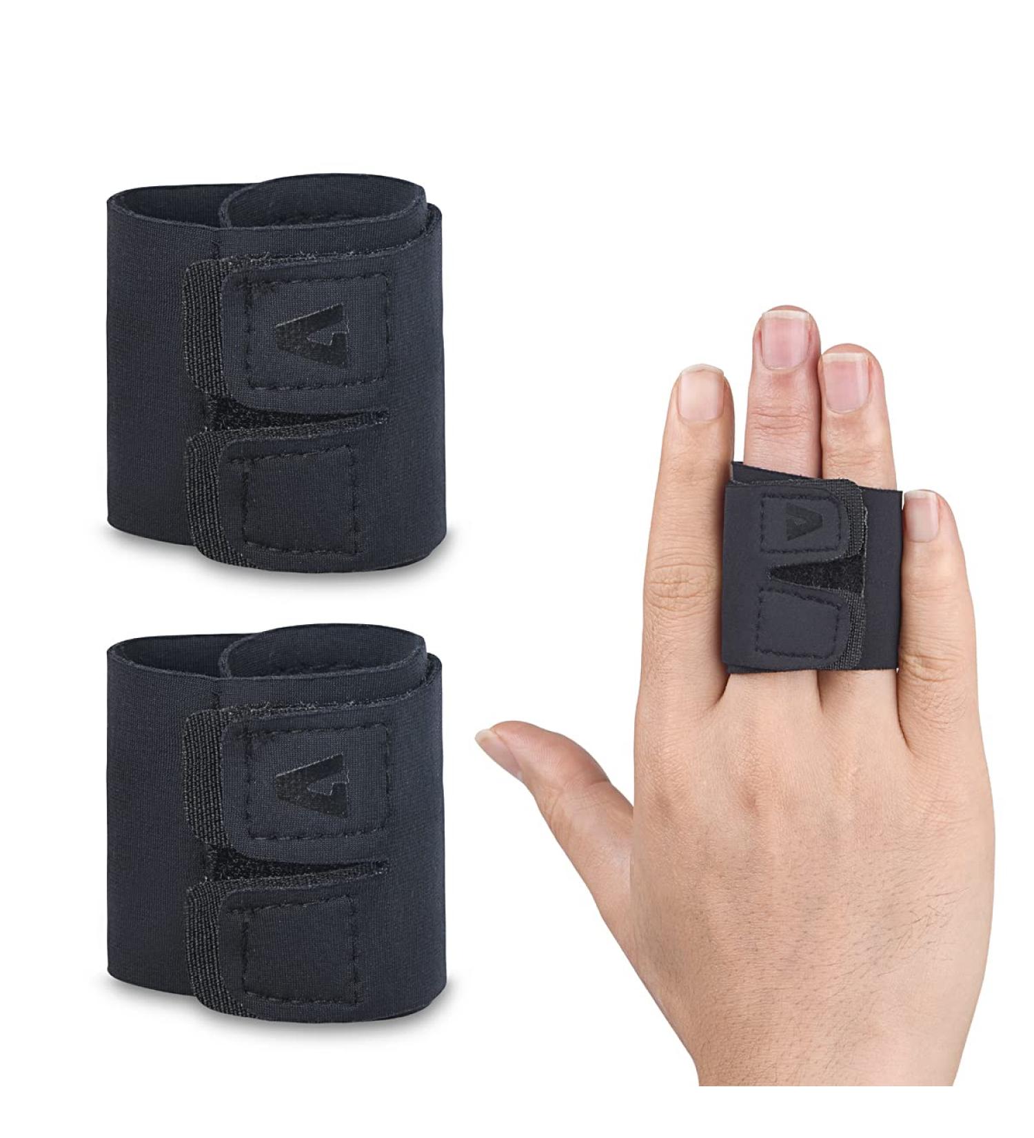 Ruisenda 2 Piece Buddy Finger Splint Set - Adjustable Finger Support Brace for Arthritis Pain Relief and Sport Injuries | Finger Splint Wraps - Improve Finger Mobility and Comfort - Buy Online on GoSupps.com