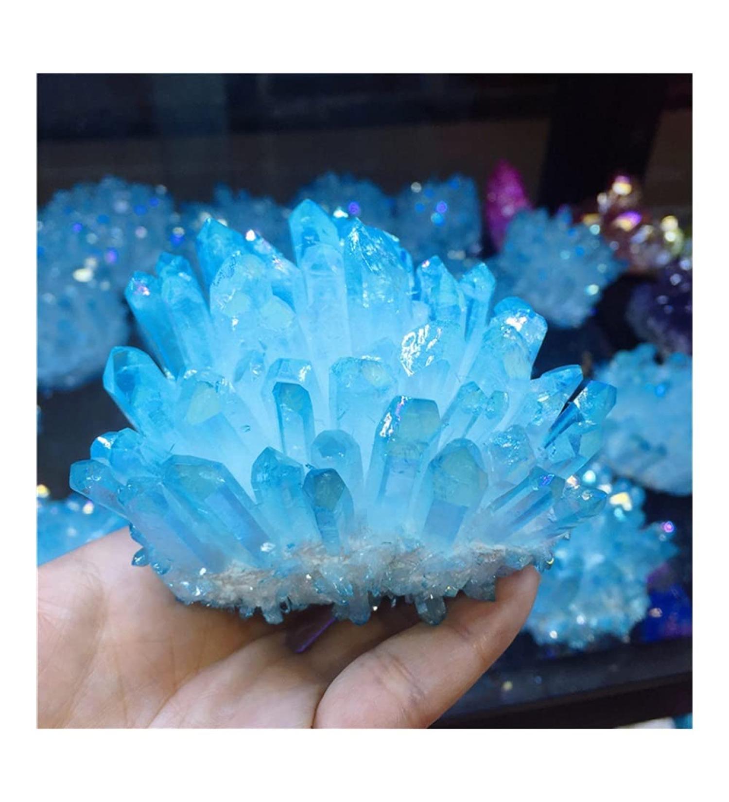 Crystal Rough Natural Crystal Rough Stone Crafts Crystal Cluster Angel Aura Titanium Quartz Crystal Stunning Rainbow Specimen Minerals - Buy Online on GoSupps.com