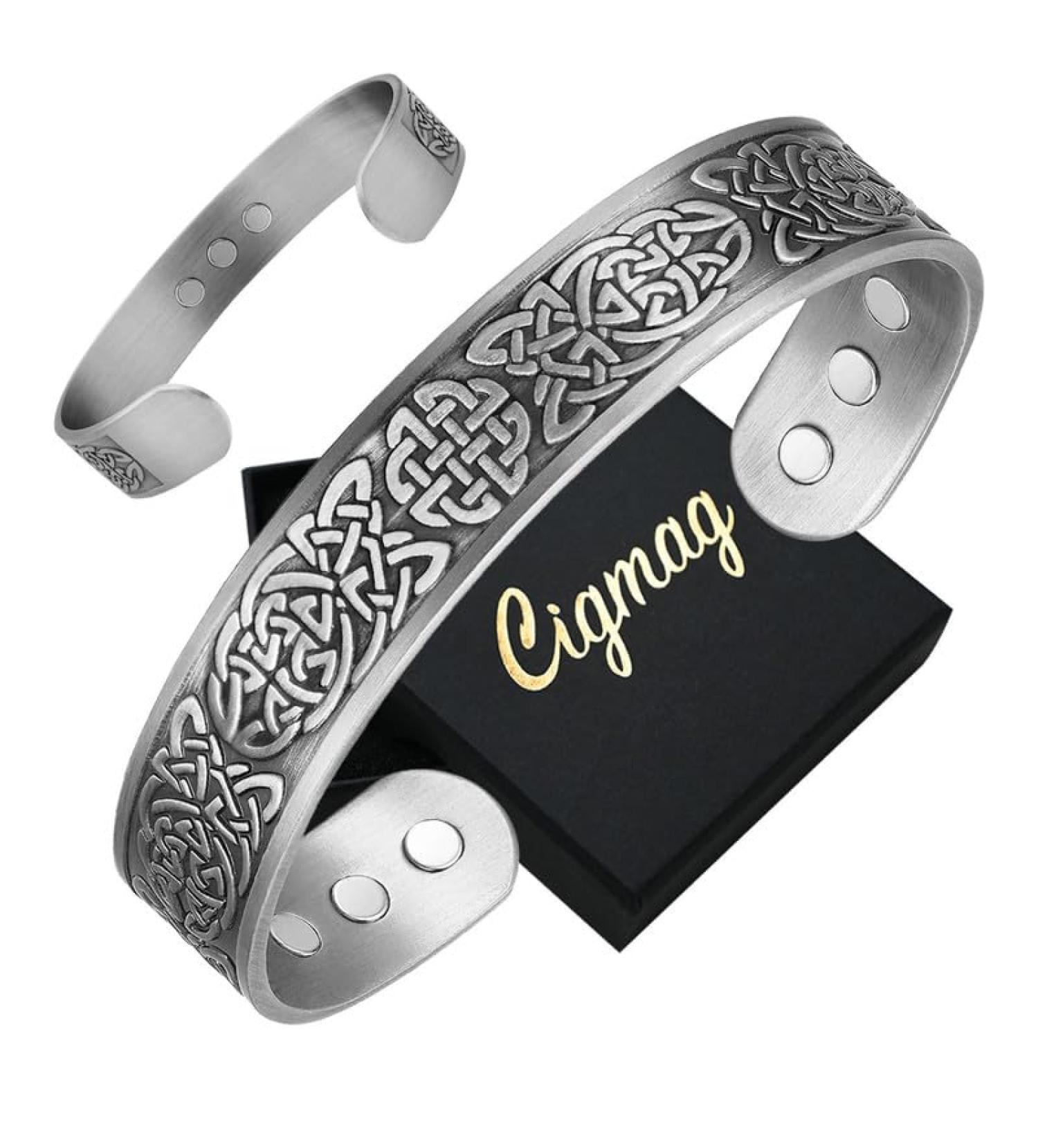 9X Lymphatic Drainage Men's Copper Bracelet | Ultra Strength Magnet | 99% Pure Copper | Adjustable Brazaletes Cuff Bangle | Celtic Knot Design | Gift Box Included - Buy Online on GoSupps.com