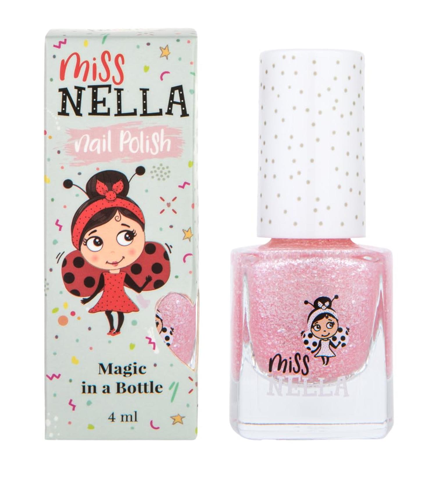 Miss Nella Glitzy Hippo Baby Pink Nail Polish for Kids | Non-Toxic & Odour-Free Formula | Water-Based & Easy Peel Off - Buy Online on GoSupps.com