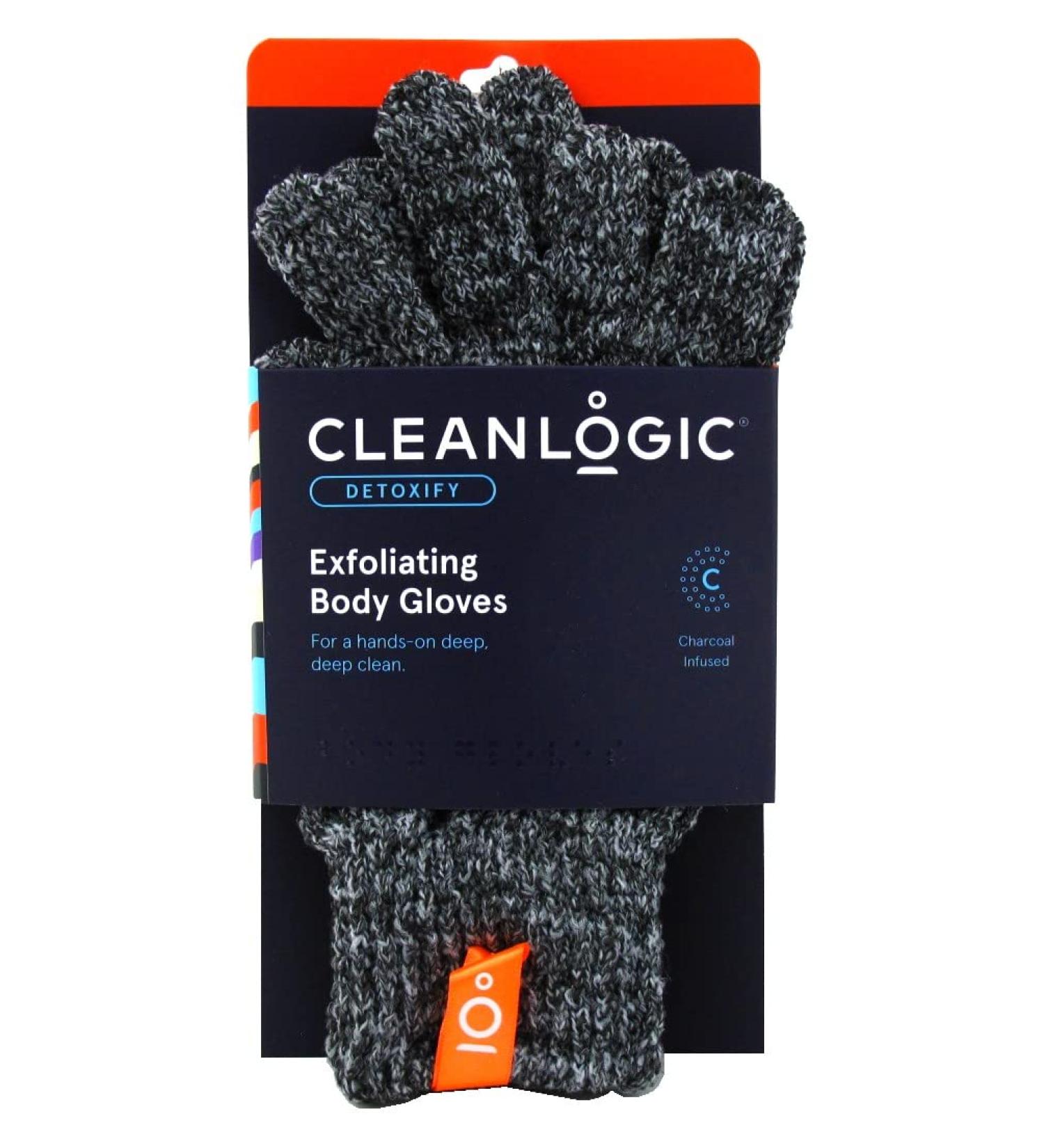 Clean Logic Charcoal Infused Exfoliating Body Gloves - Gentle Exfoliation for Smooth Skin - Buy Online on GoSupps.com