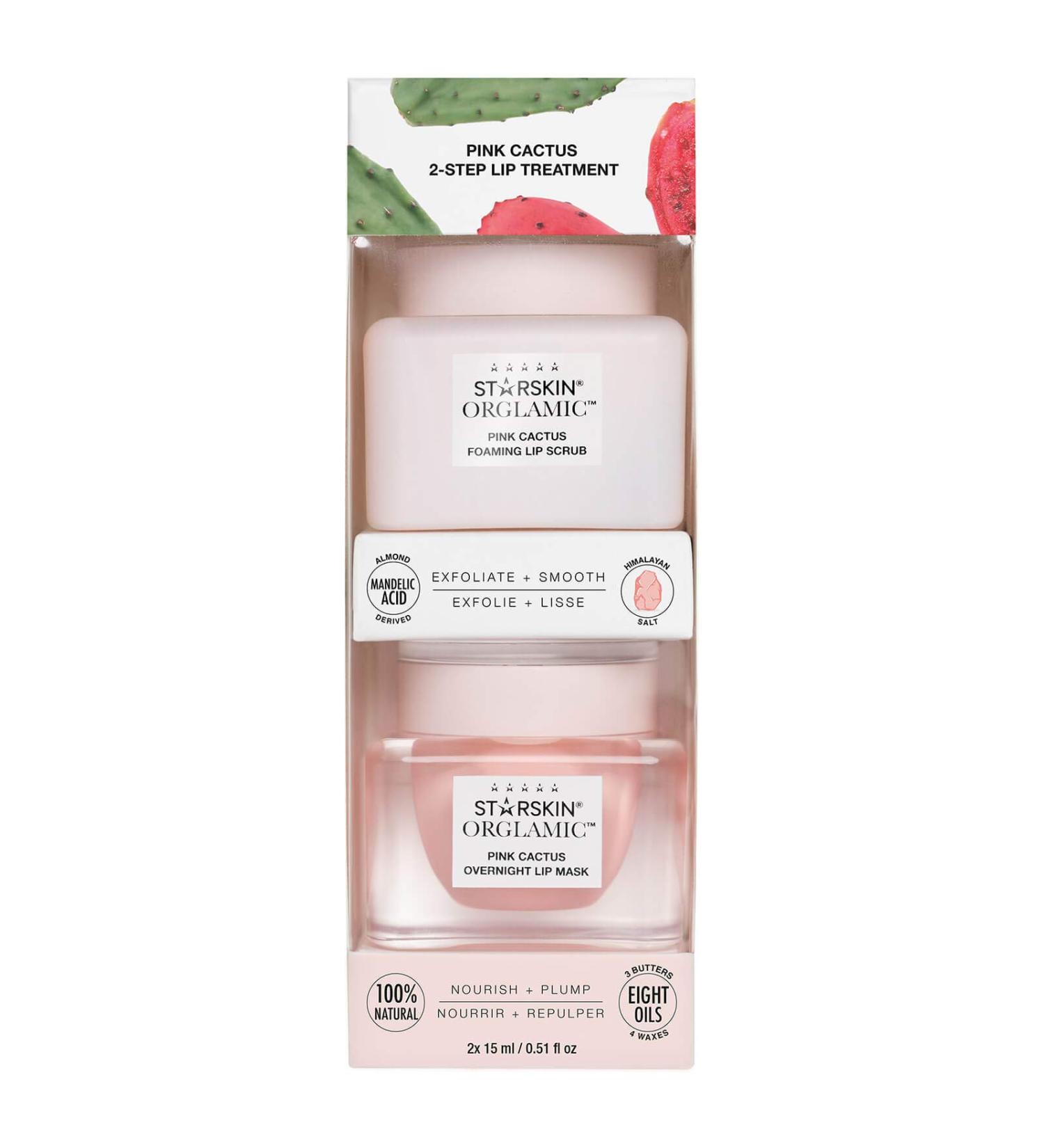 STARSKIN Orglamic Pink Cactus 2-Step Exfoliating and Nourishing Lip Mask