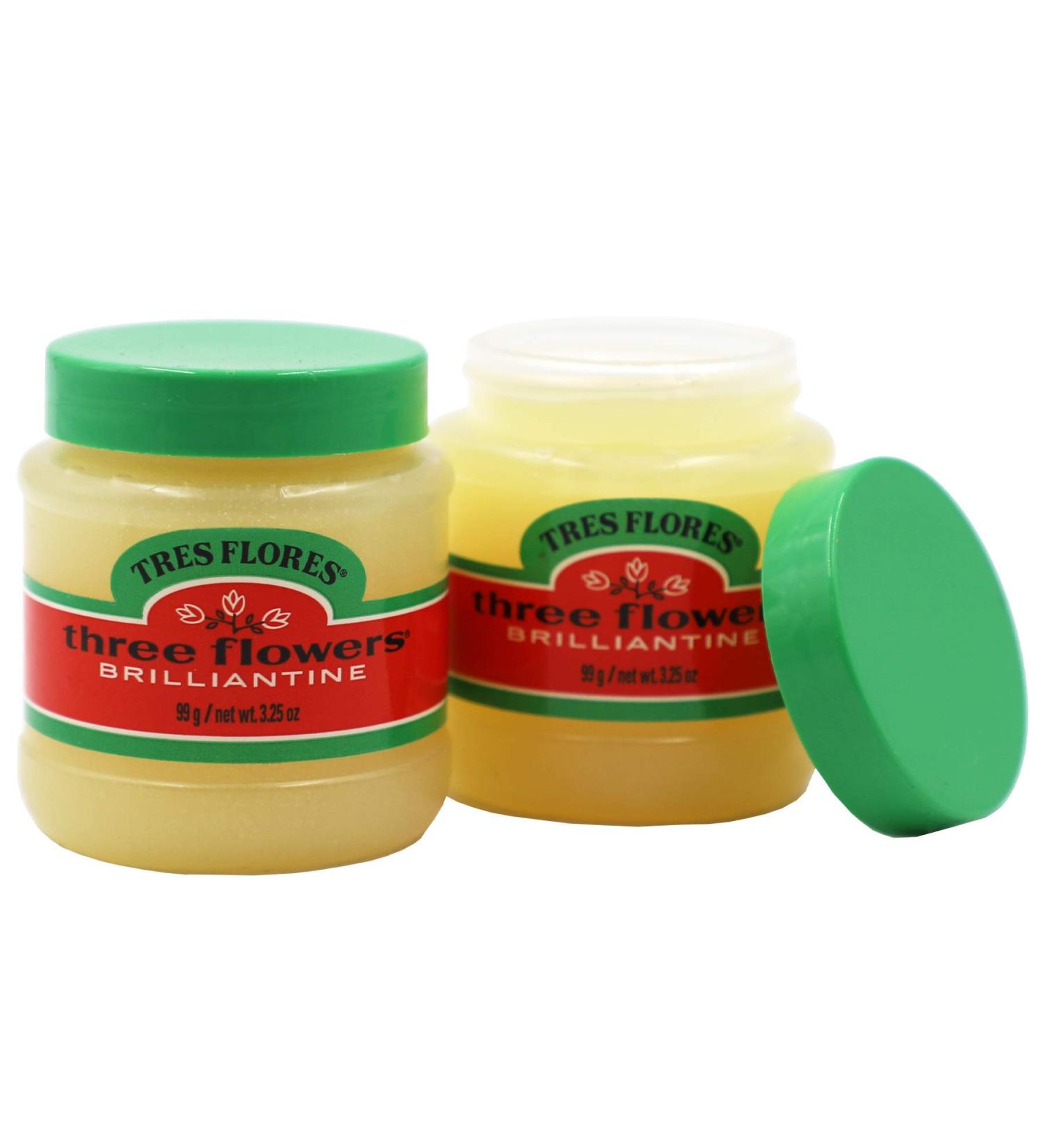 Three Flowers Solid Brilliantine Men Hair Styling 2-Pack - 3.25 Oz Jars - Buy Online on GoSupps.com