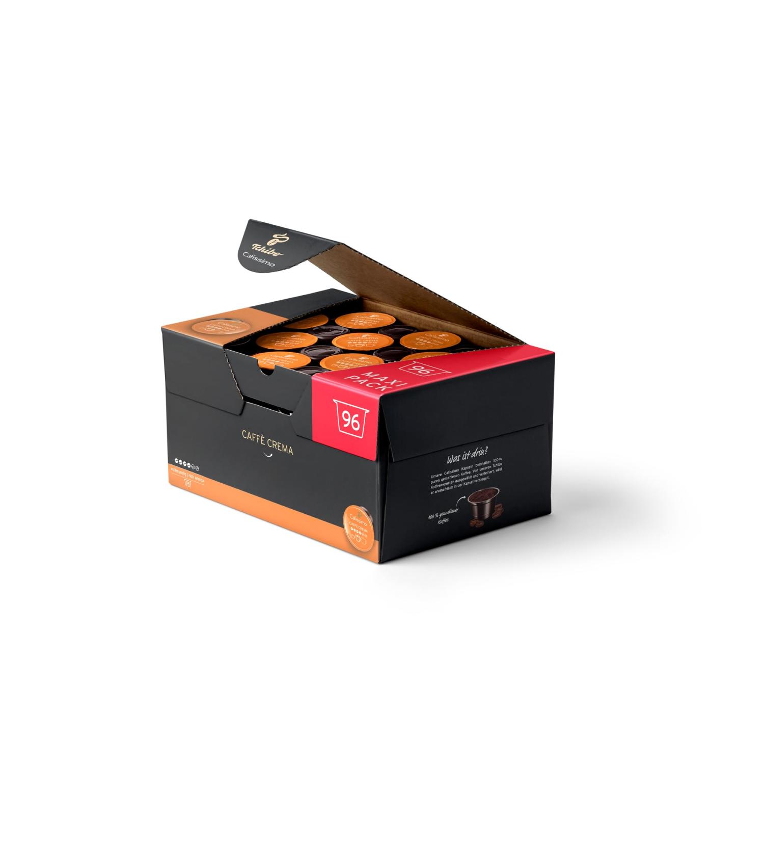Tchibo Cafissimo Caff Crema Capsules 96 pcs - Full-Bodied Balanced Sustainable & Fair Trade Coffee | International Shipping Available - Buy Online on GoSupps.com