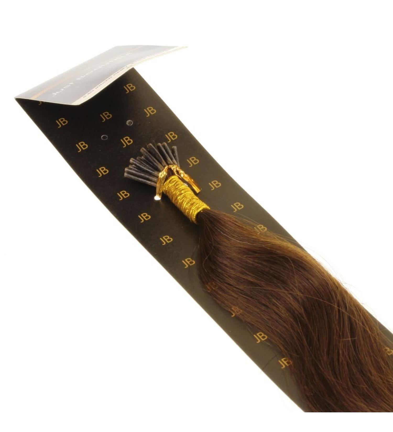 Hair2Heart 100 Microring I-Tip Extensions - Real Hair 50cm 0.5g Strands Straight - Color 4 Brown | Premium Quality | International Shipping - Buy Online on GoSupps.com