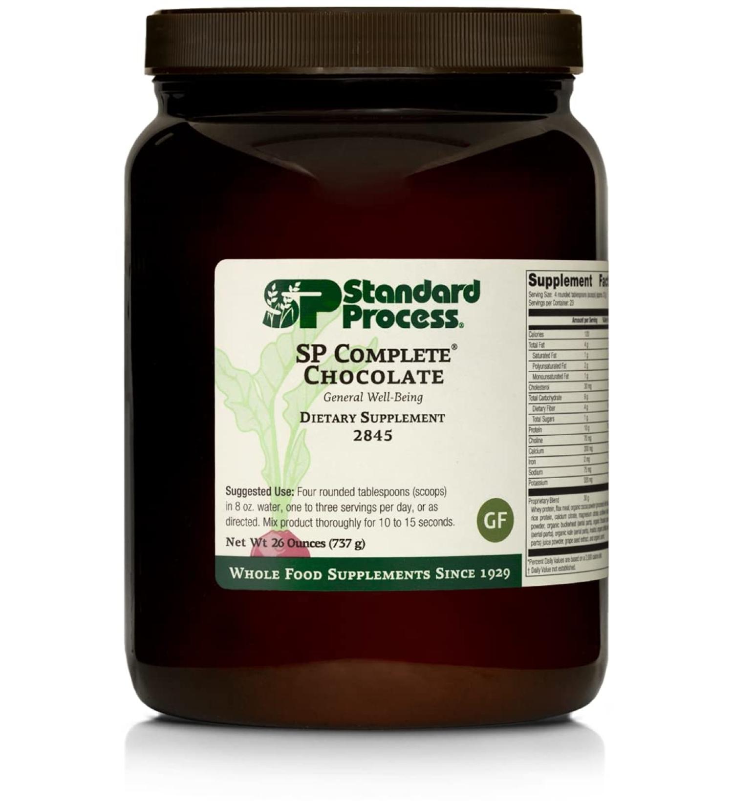 Standard Process SP Complete - Immune & Liver Support, Antioxidant, Weight Management with Rice Protein, Grapeseed Extract, Choline - Vegetarian Chocolate - 26oz - Buy Online on GoSupps.com