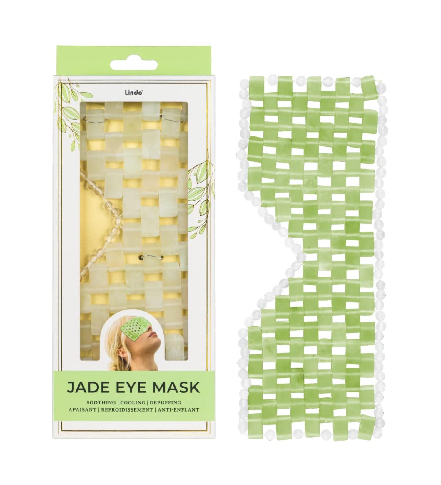Lindo Jade Eye Mask - 100% Natural Handcrafted Jade Stone Eye Mask for Hot & Cold Therapy Soothing Depuffing & Anti-Aging Skincare - Buy Online on GoSupps.com