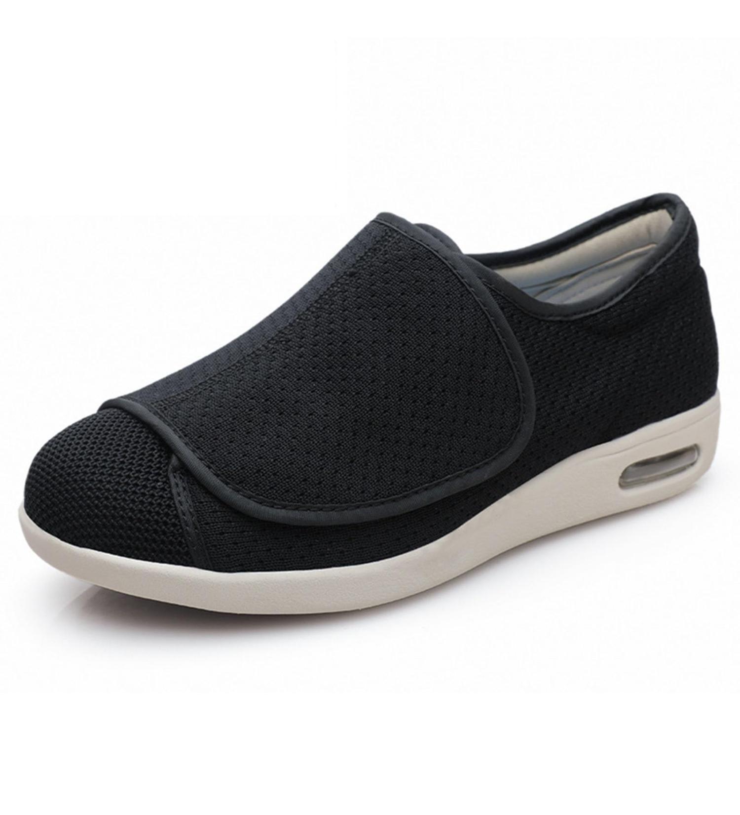 Extra Wide Diabetic Shoes for Edema, Plantar Fasciitis, Swollen Feet - Black, Size 10 - Buy Online on GoSupps.com