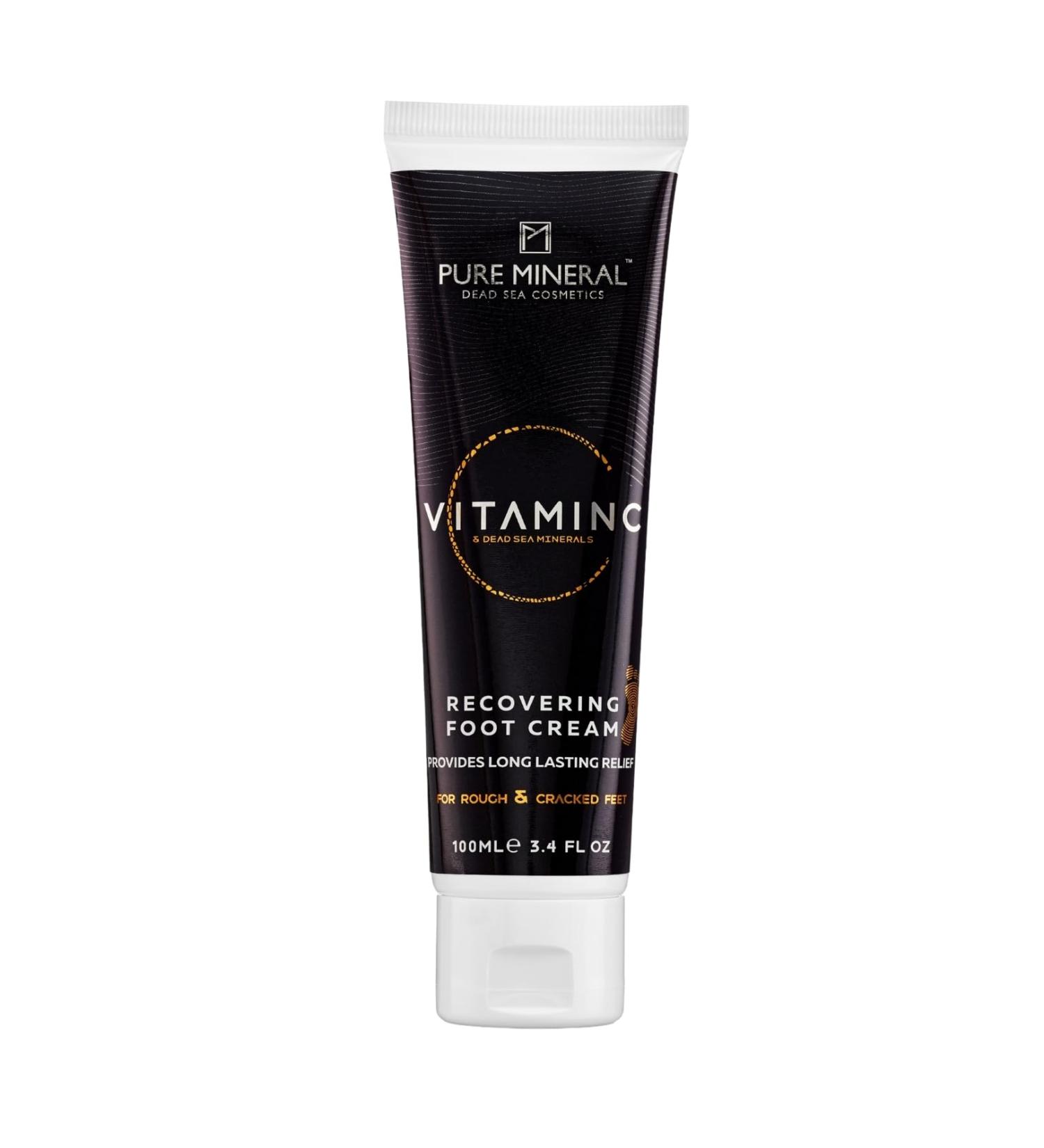 Pure Mineral - Vitamin C Repair Foot Cream - Dead Sea Minerals Intense Hydration Crack Prevention - Free from Silicones Sulfates Parabens - 100 ml - Buy Online on GoSupps.com
