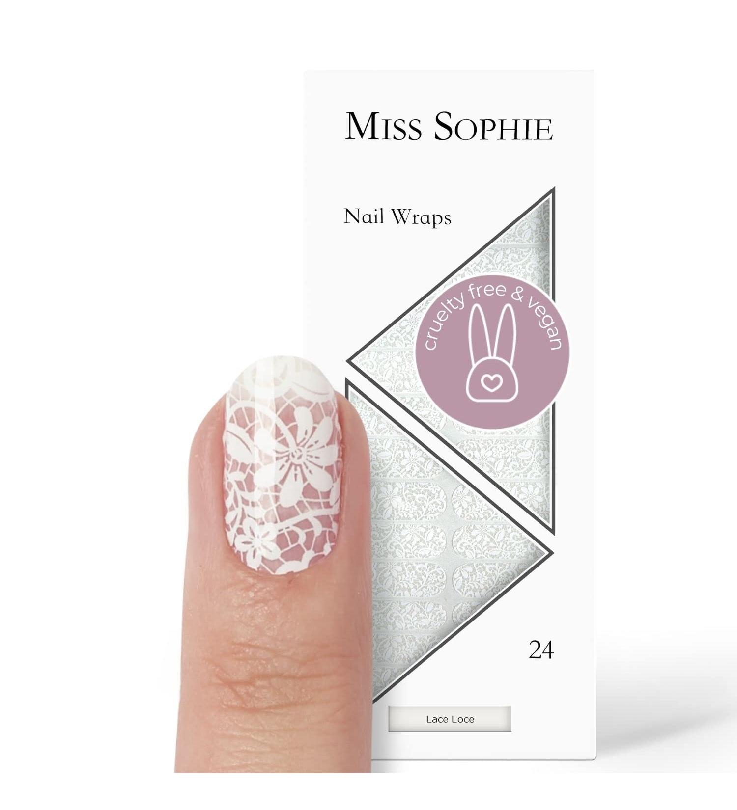Miss Sophie Lace Love Nail Wraps - 24 Long-Lasting Ultra-Thin Self-Adhesive Nail Wraps - Buy Online on GoSupps.com